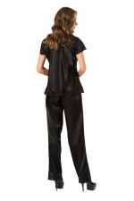 Moongirl 077 Bayan Saten İkili Pijama Takım