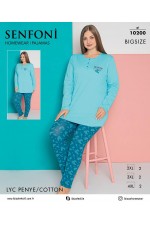 SENFONİ 10200 BAYAN PENYE U.KOL MAVİ PİJ TAKIM