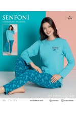 SENFONİ 10200 BAYAN PENYE U.KOL MAVİ PİJ TAKIM