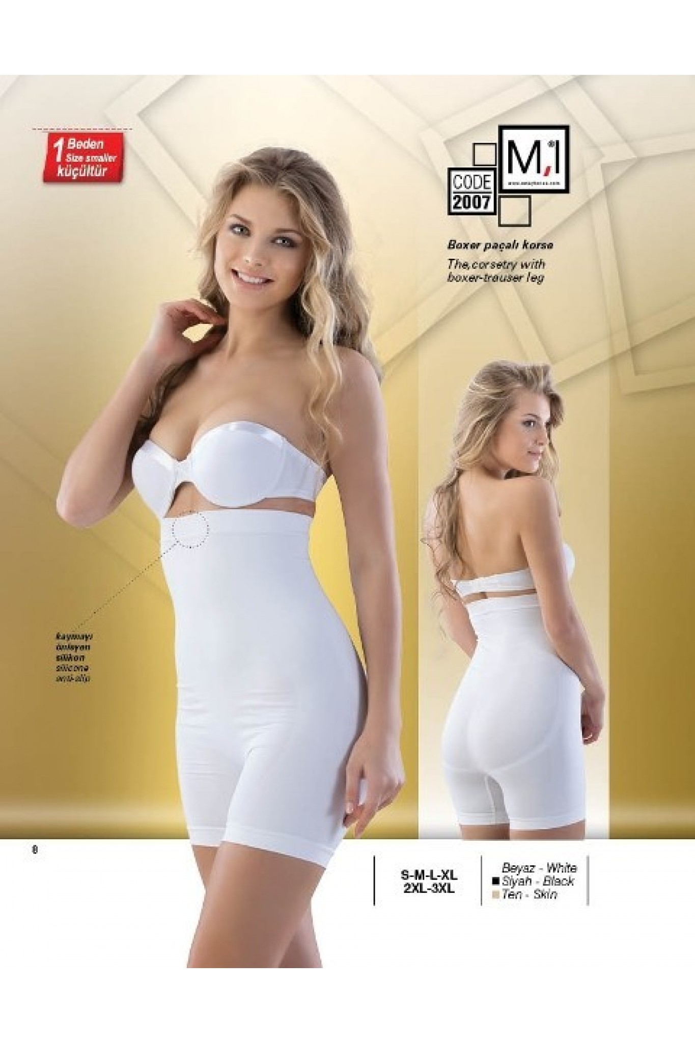 Emay 2007 Dikişsiz Boxer Korse