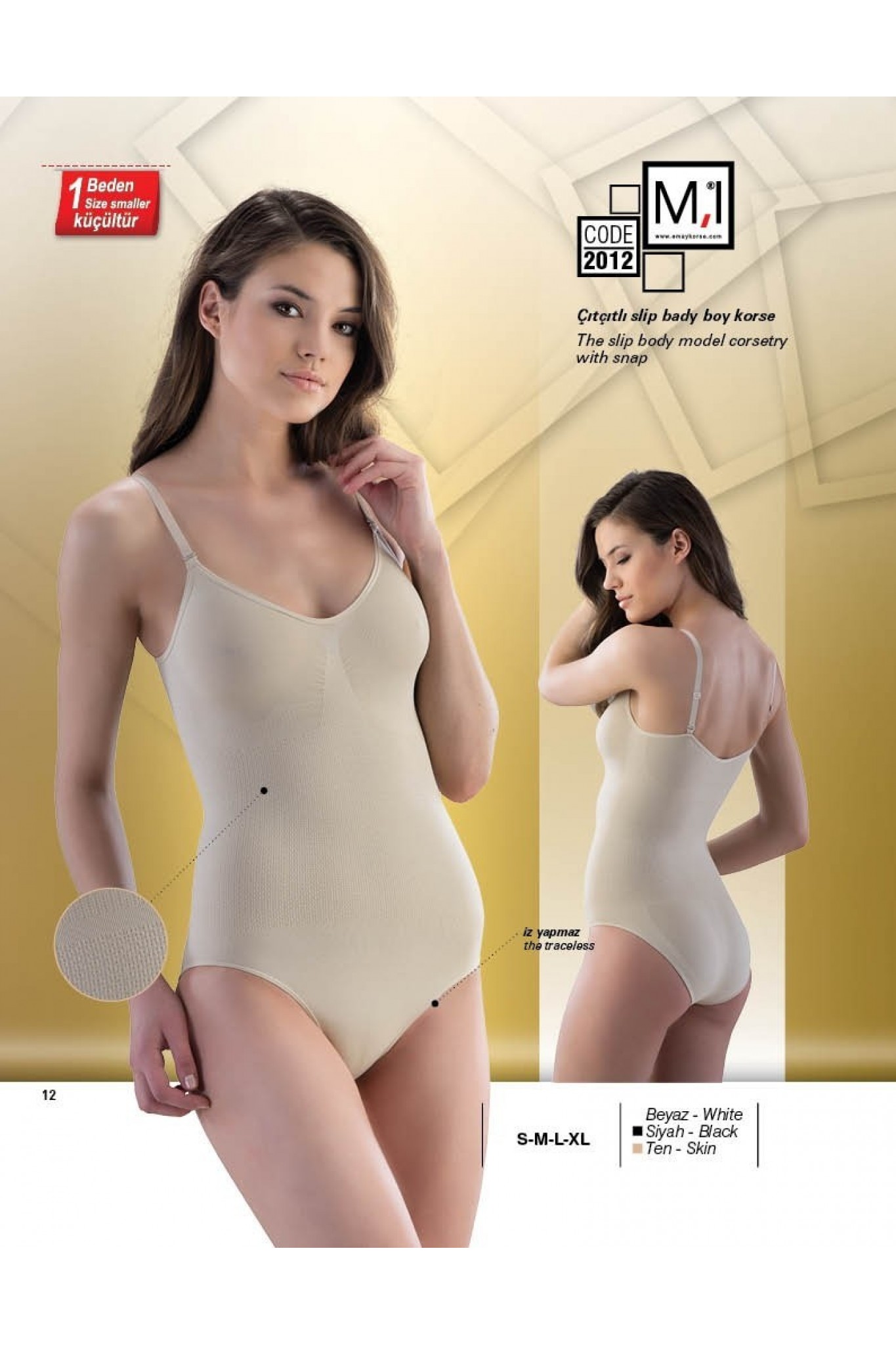 Emay 2012 Dikişsiz Slip Askılı Body Korse