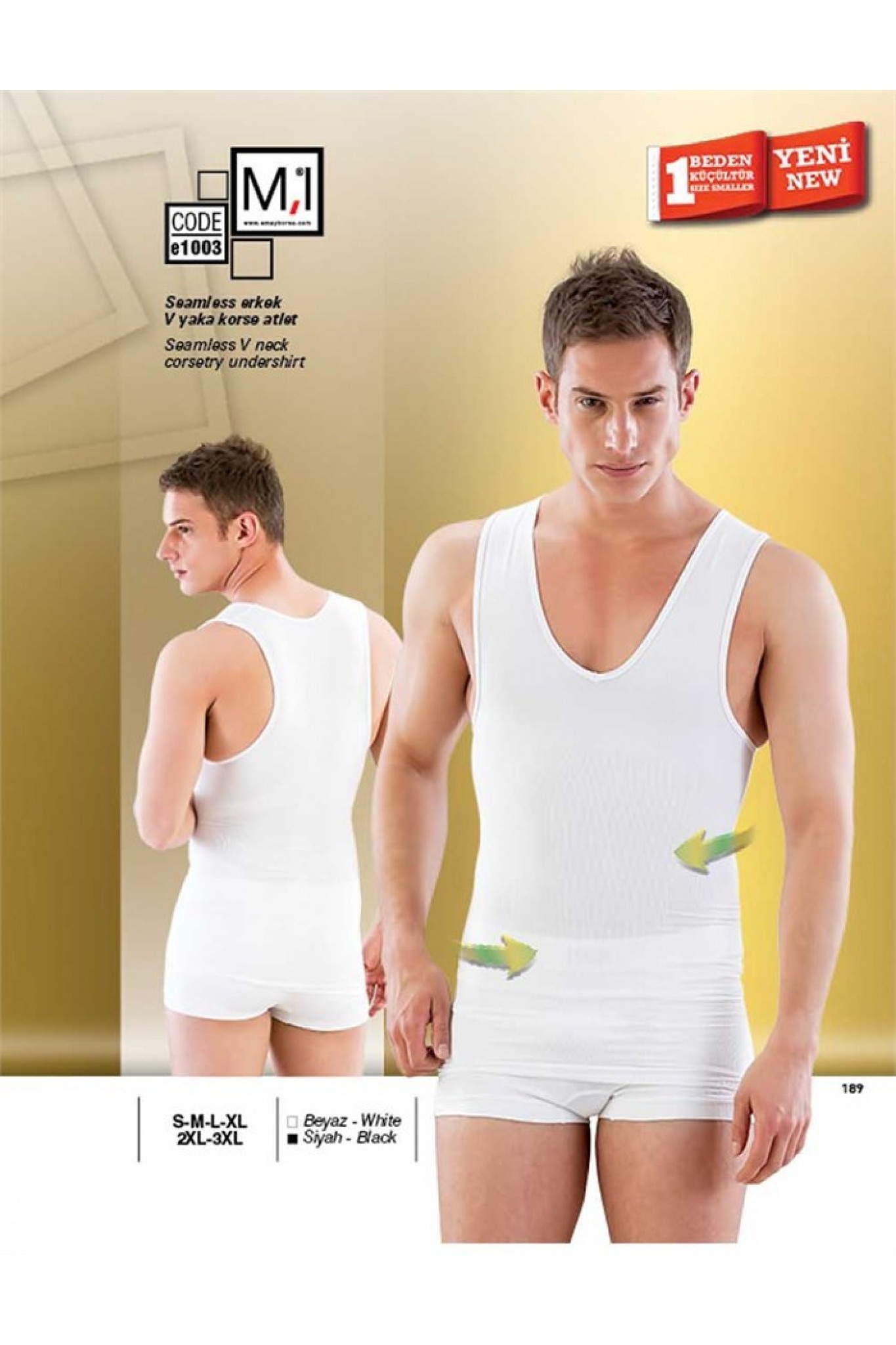 Emay E1003 V Yaka Erkek Atlet Korse