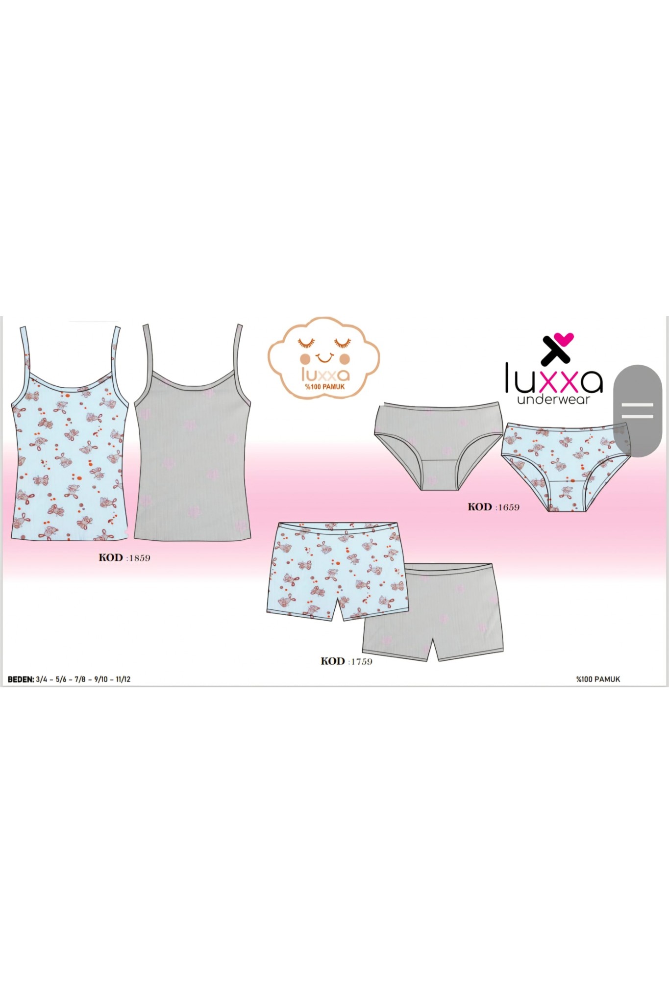 Luxxa 1659 Kız Çocuk Külot 10'lu