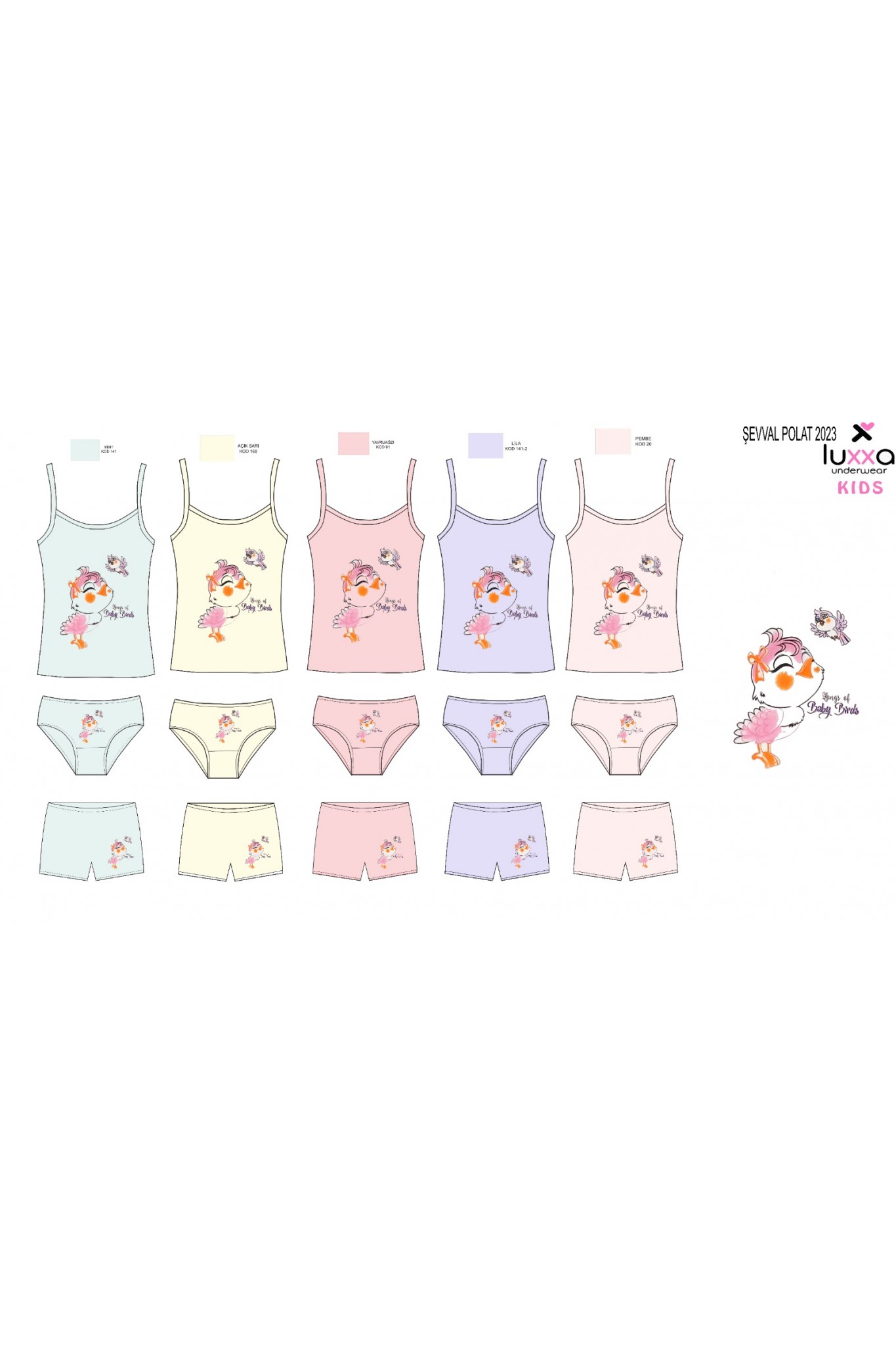 Luxxa 1808 Kız Çocuk İp Askılı Atlet 10'lu