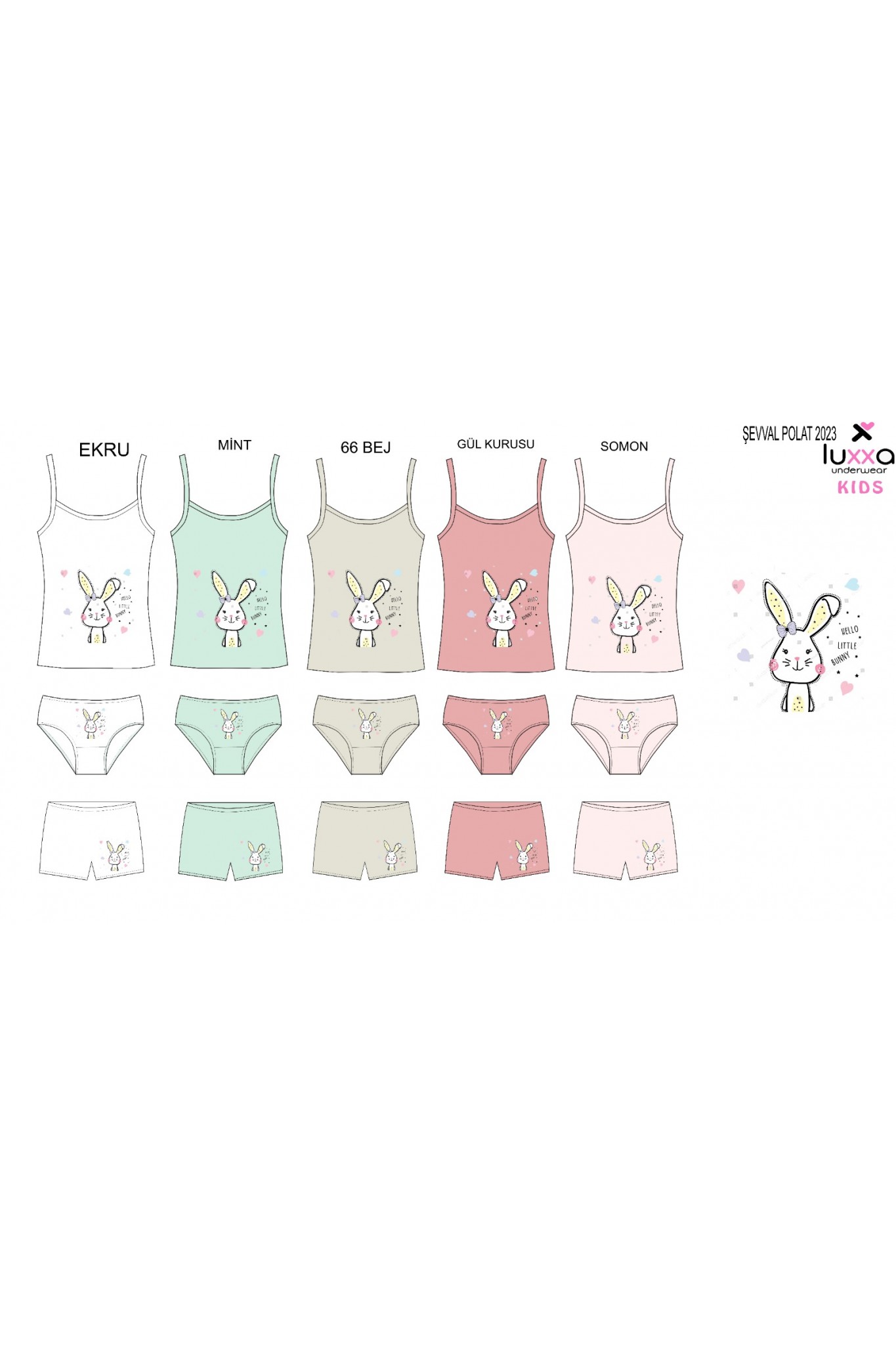 Luxxa 1809 Kız Çocuk İp Askılı Atlet 10'lu