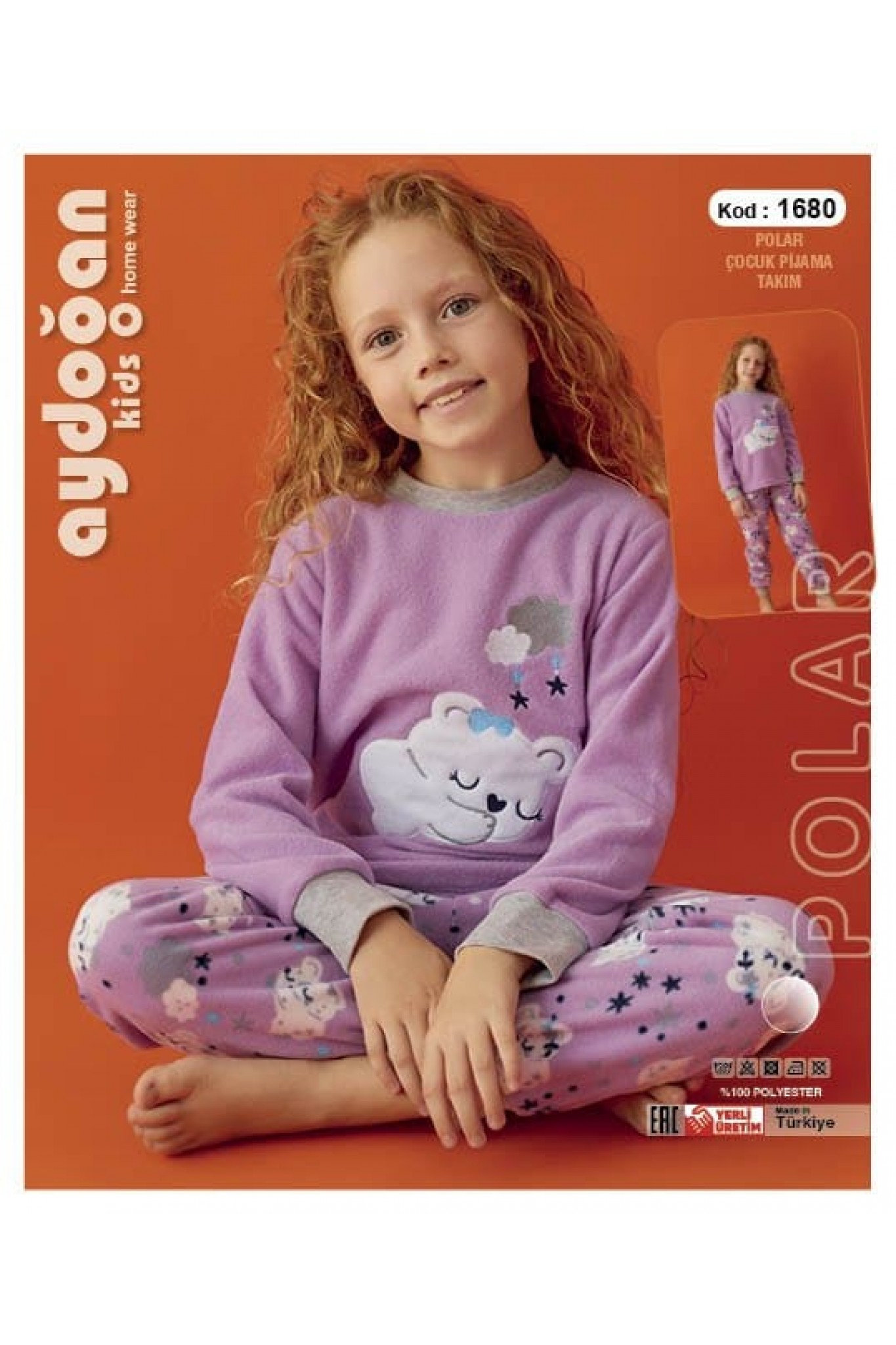 Aydoğan 1680 Kız Çocuk Polar Pijama Takım