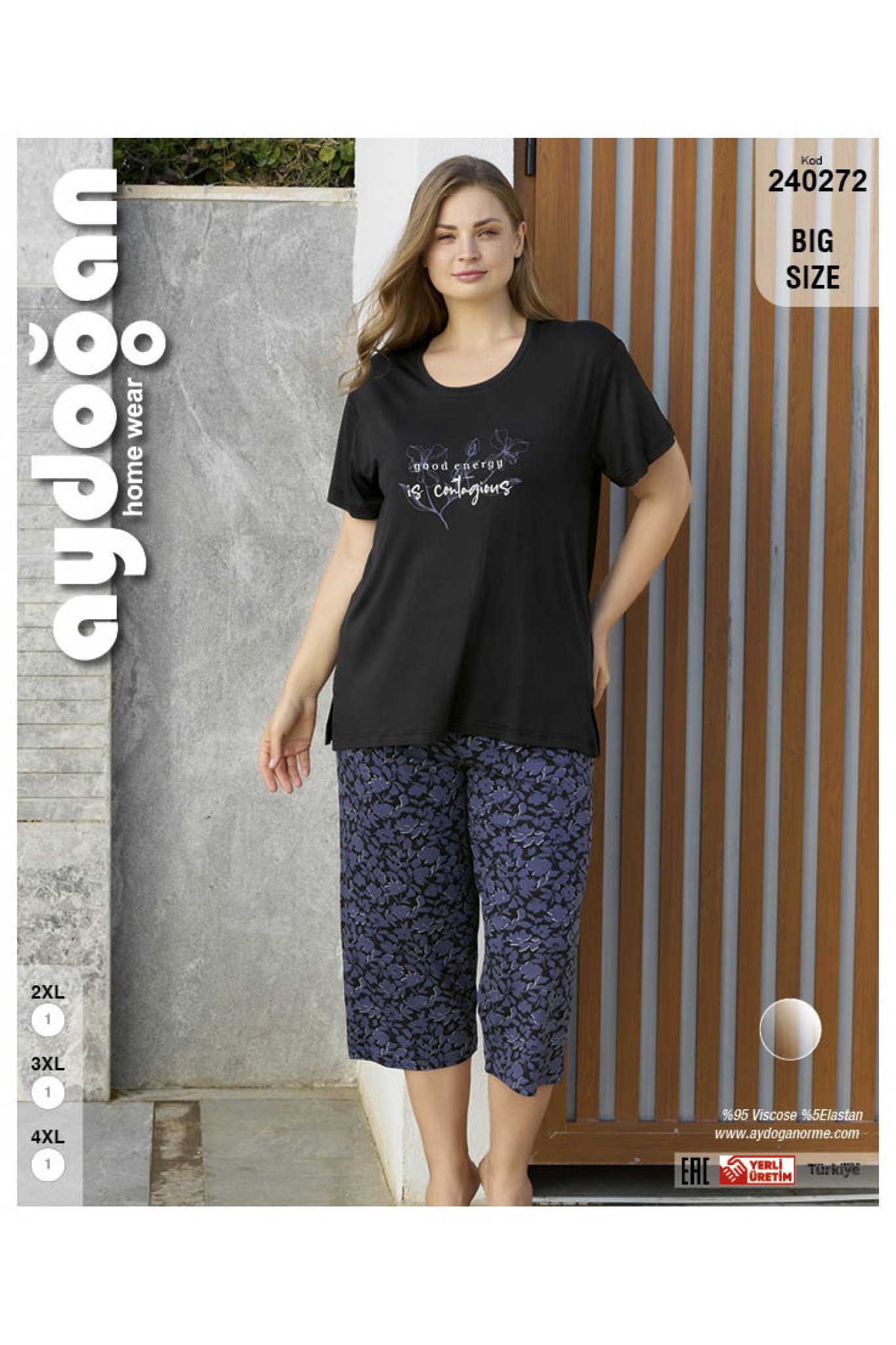 Aydoğan 240272 Kadın Btl.Bermuda Vis.Bisiklet Yaka Kısa Kollu Pijama Takım