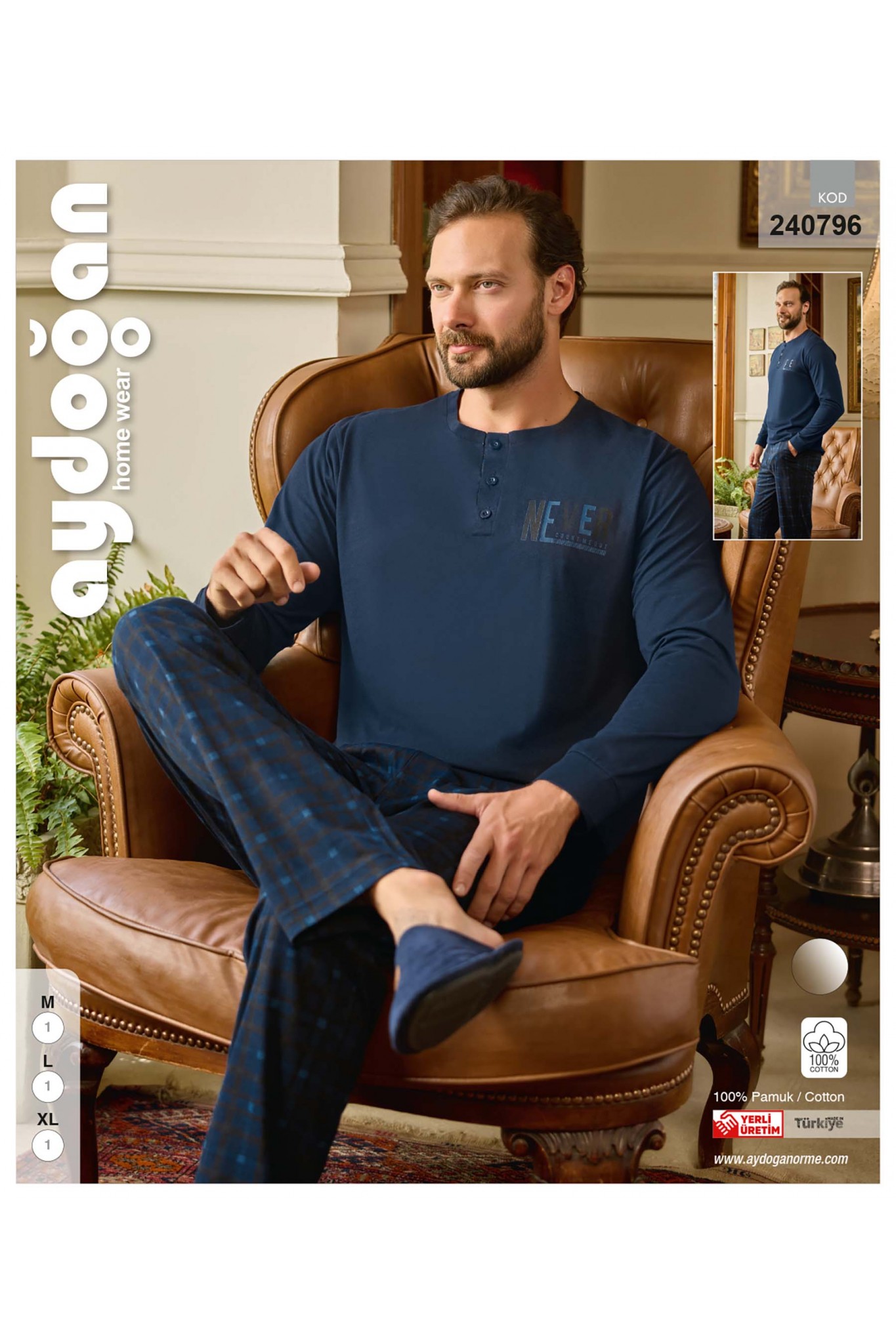 Aydoğan 240796 Erkek Süprem Patlı Uzun Kollu Pijama Takım