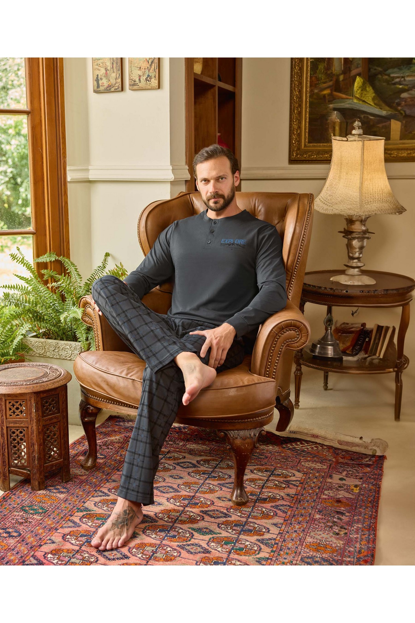 Aydoğan 240801 Erkek Süprem Patlı Uzun Kollu Pijama Takım