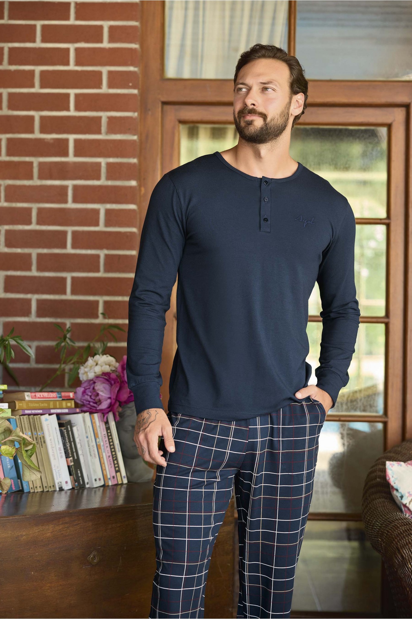 Aydoğan 240807 Erkek Modal Patlı Uzun Kollu Pijama Takım