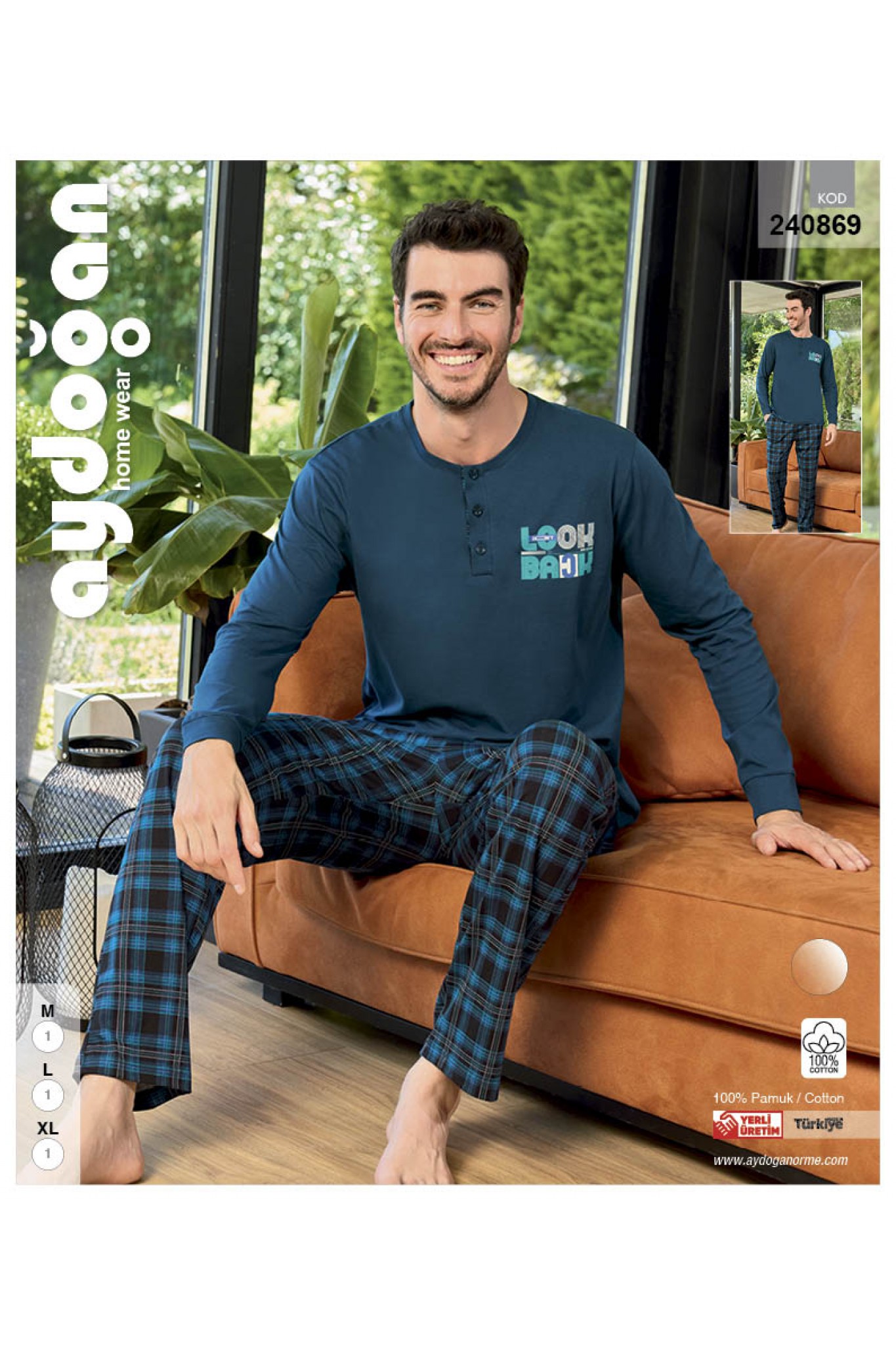 Aydoğan 240869 Erkek Süprem Patlı Uzun Kollu Pijama Takım