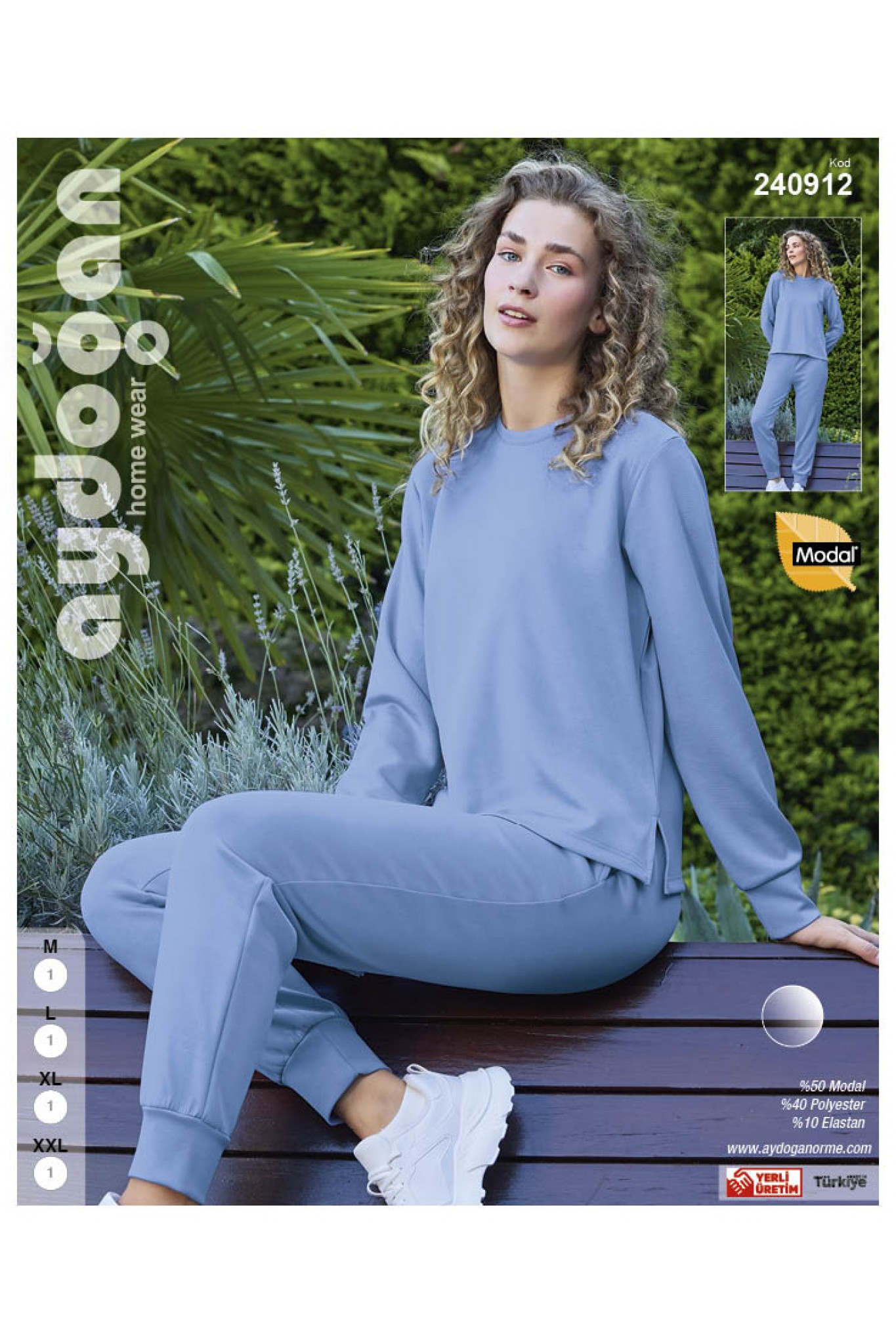 Aydoğan 240912 Kadın Cupra Bisiklet Yaka Uzun Kollu Eşofman Takımı