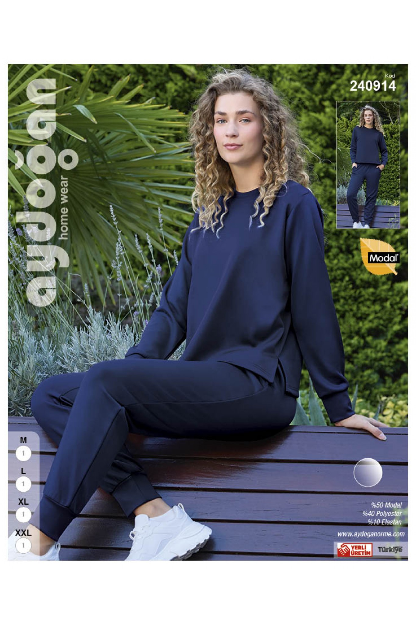 Aydoğan 240914 Kadın Cupra Bisiklet Yaka Uzun Kollu Eşofman Takımı