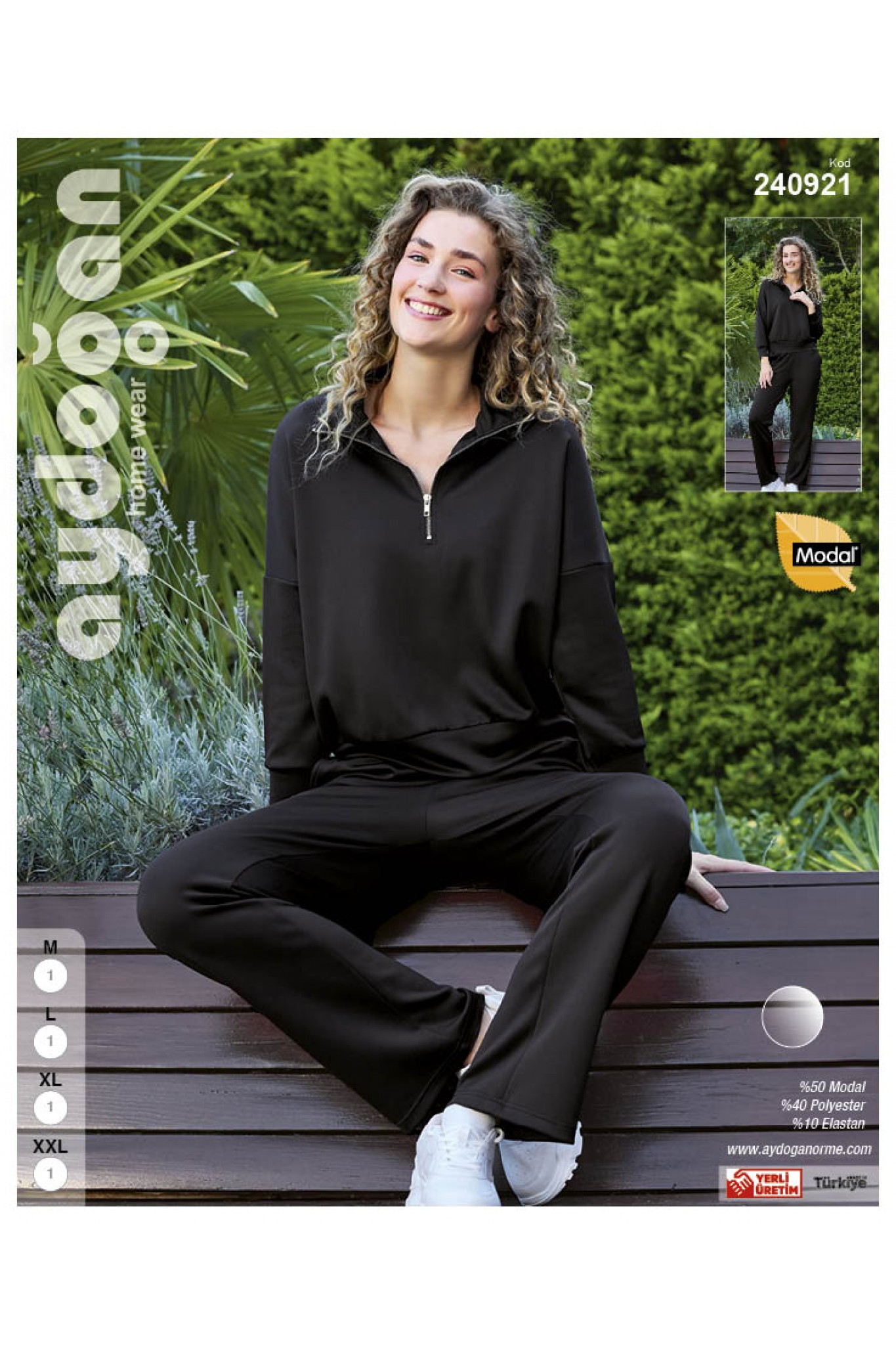 Aydoğan 240921 Kadın Cupra Bisiklet Yaka Uzun Kollu Eşofman Takımı