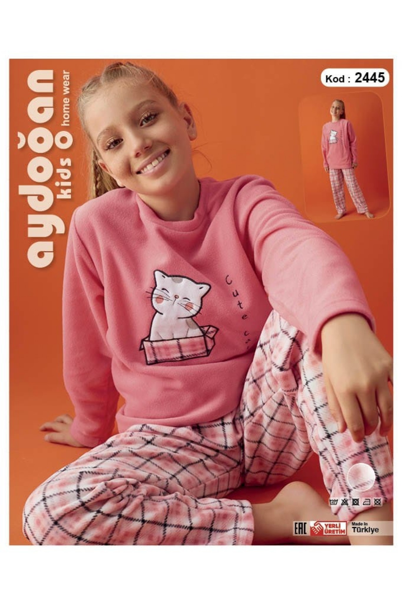 Aydoğan 2445 Kız Garson Polar Pijama Takım