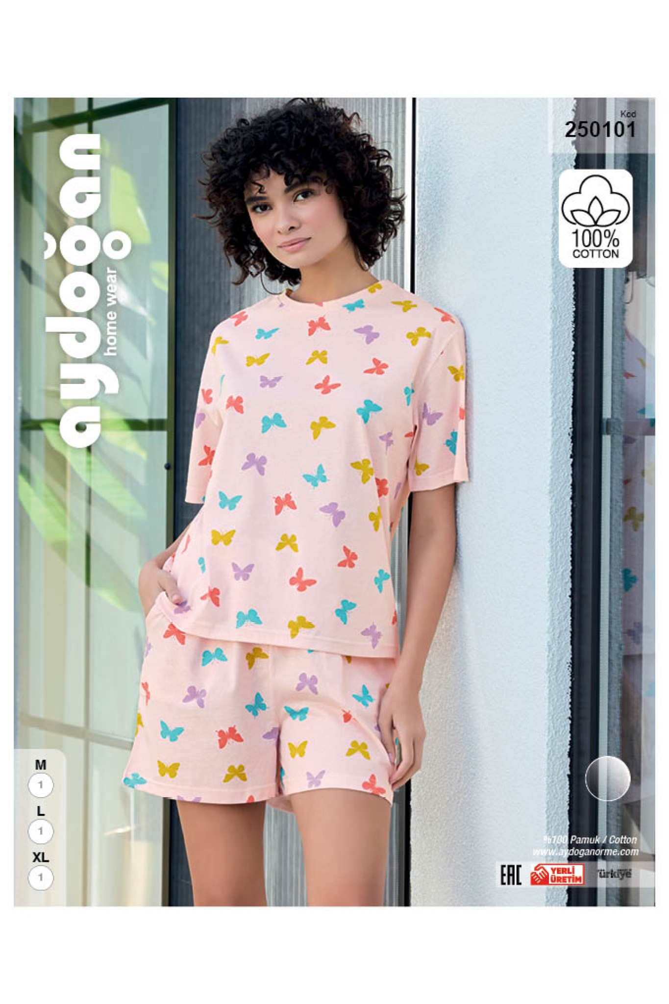 Aydoğan 250101 Kadın Süprem Şortlu Bisiklet Yaka Kısa Kollu Pijama Takım