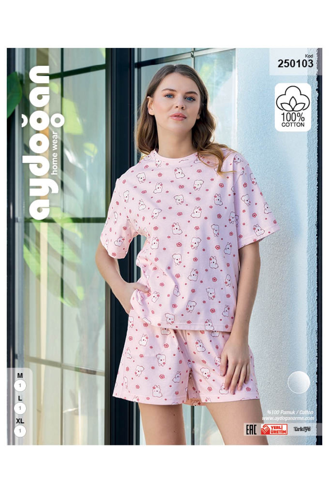 Aydoğan 250103 Kadın Süprem Şortlu Bisiklet Yaka Kısa Kollu Pijama Takım