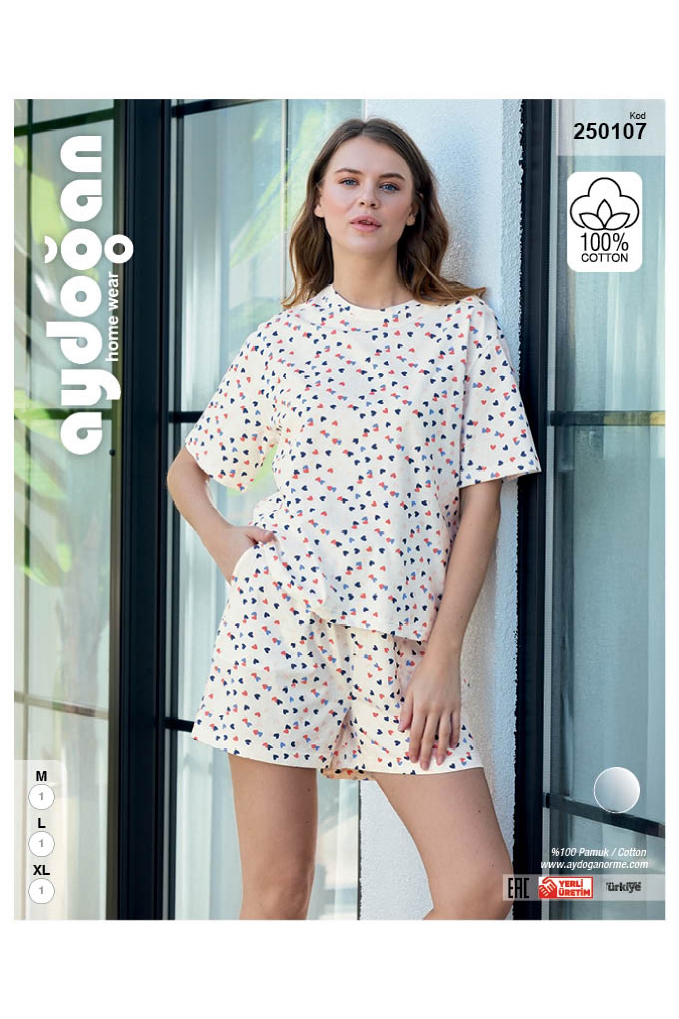 Aydoğan 250107 Kadın Süprem Şortlu Bisiklet Yaka Kısa Kollu Pijama Takım