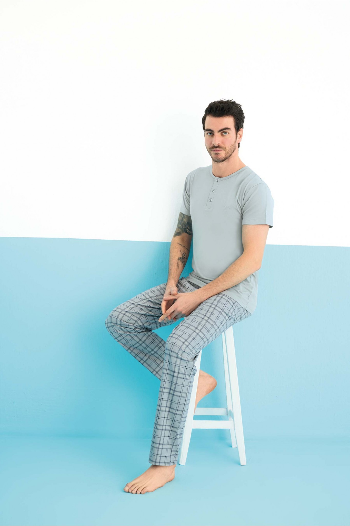 Aydoğan 250150 Erkek Modal Patlı Kısa Kollu Pijama Takımı