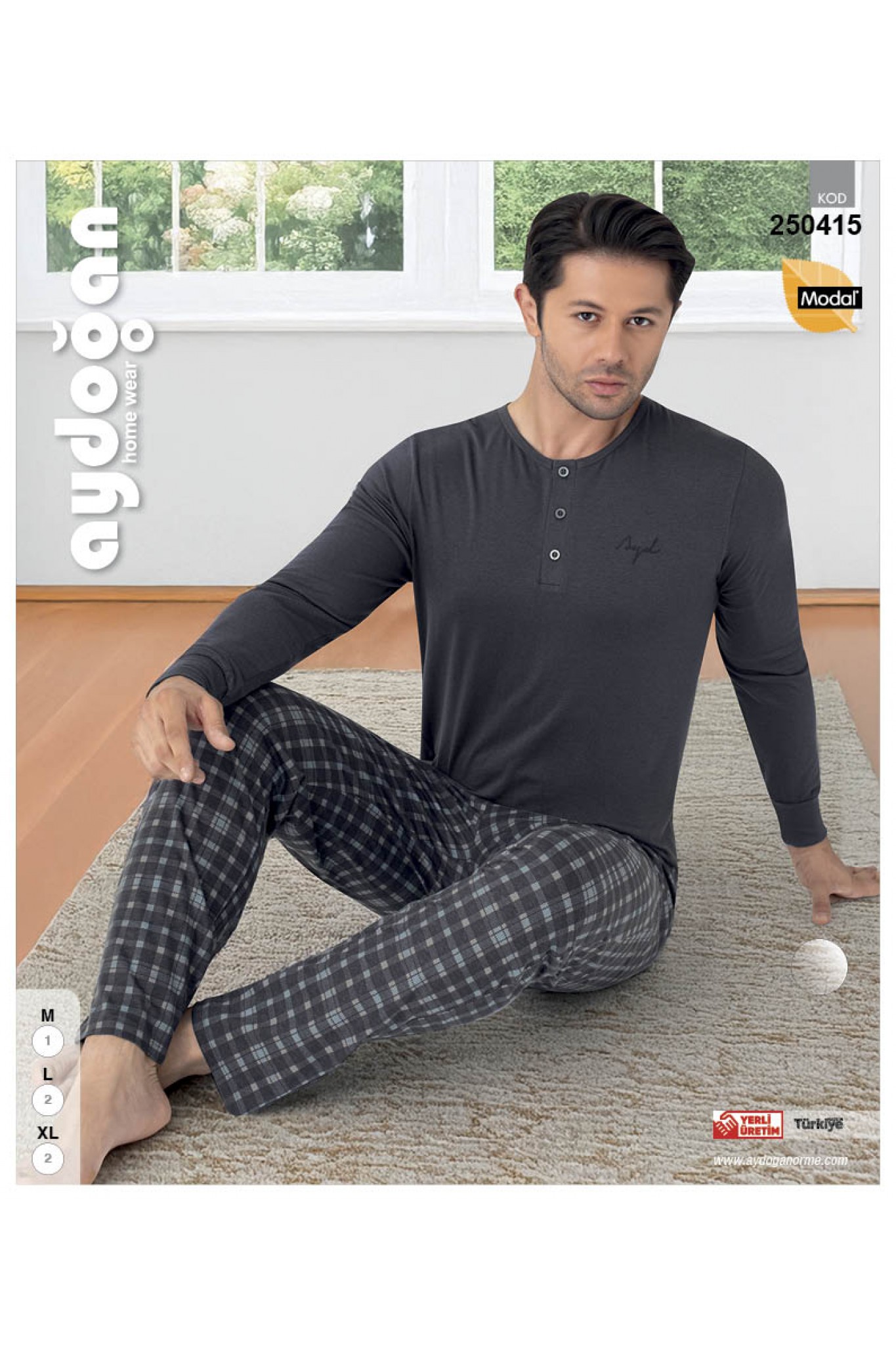 Aydoğan 250415 Erkek Modal Uzun Kollu Pijama Takım
