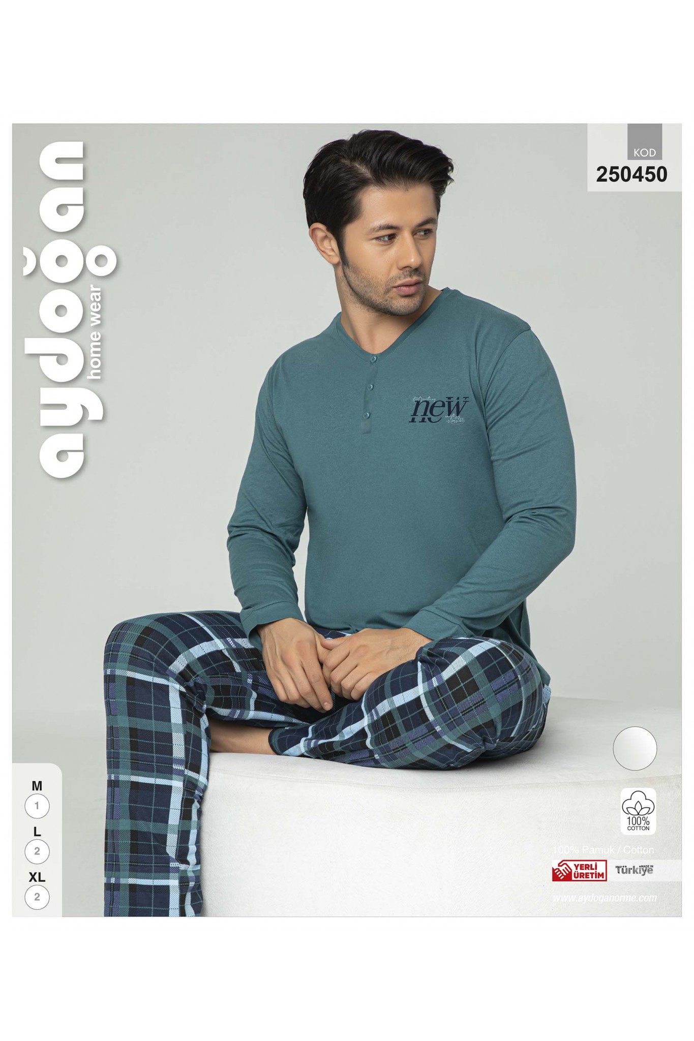 Aydoğan 250450 Erkek Süprem Patlı Uzun Kollu Pijama Takım