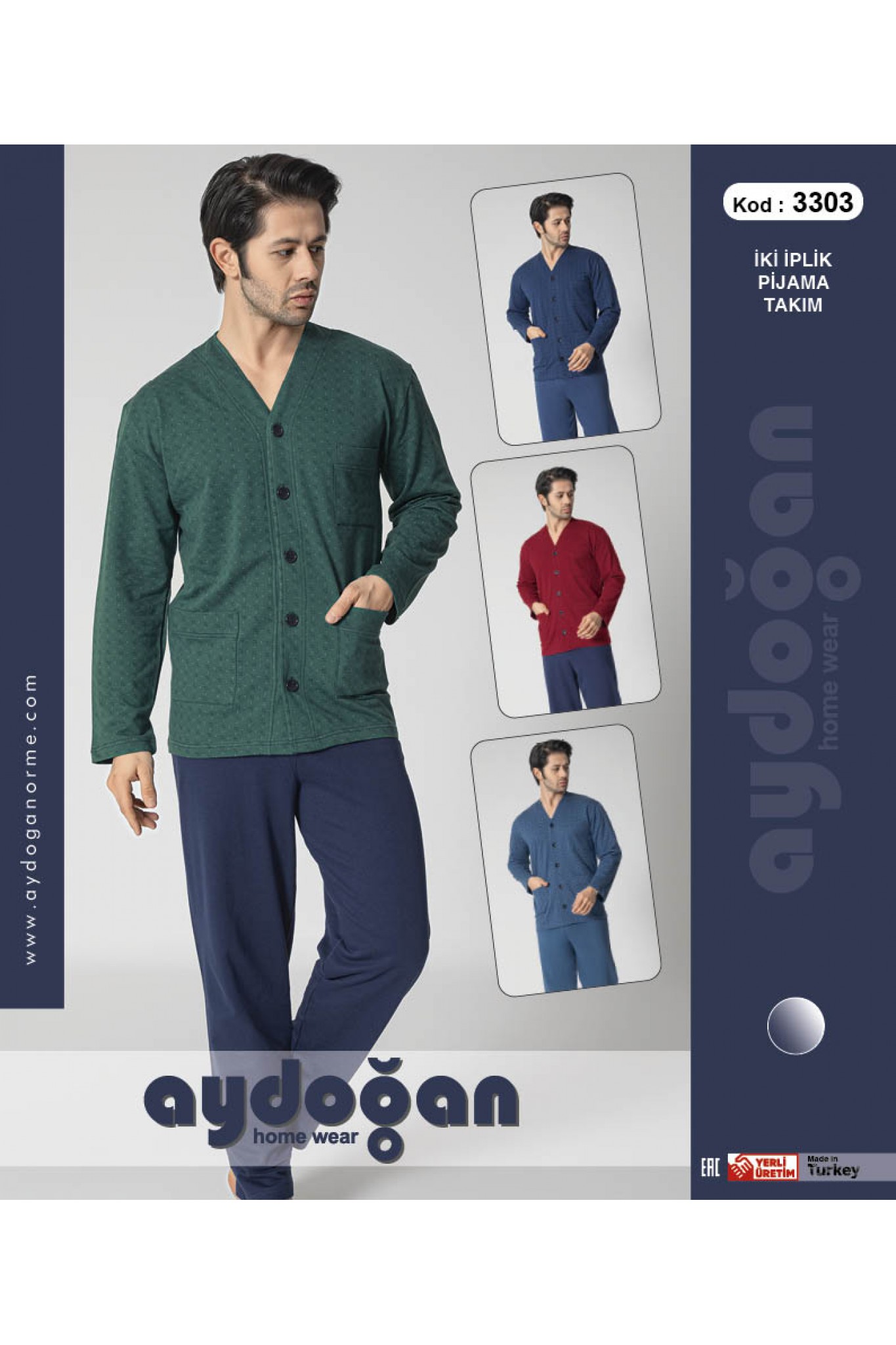 Aydoğan 3303 Erkek İki İp Pijama Takım