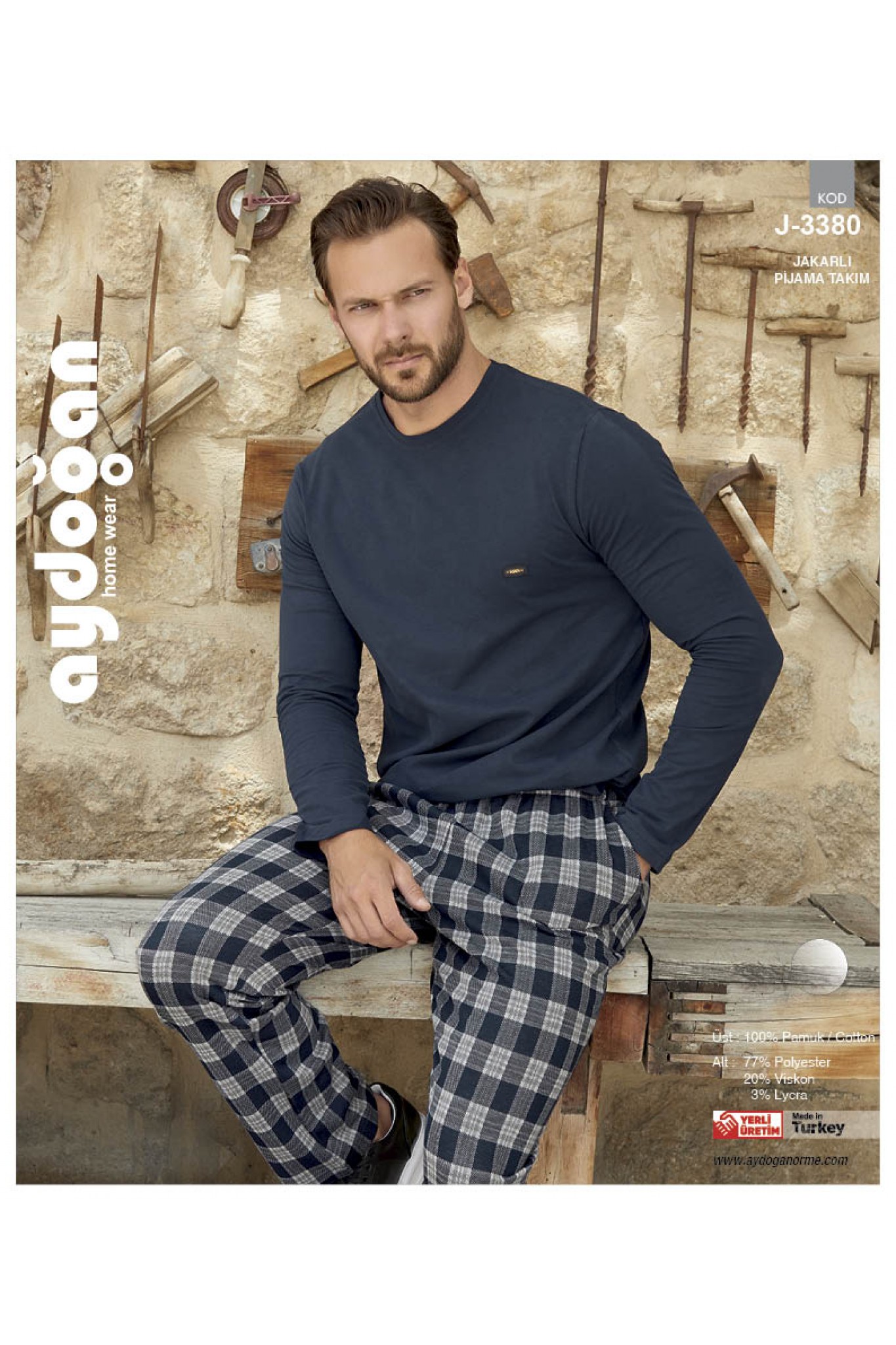 Aydoğan 3380 Erkek Jakarlı Pijama Takım