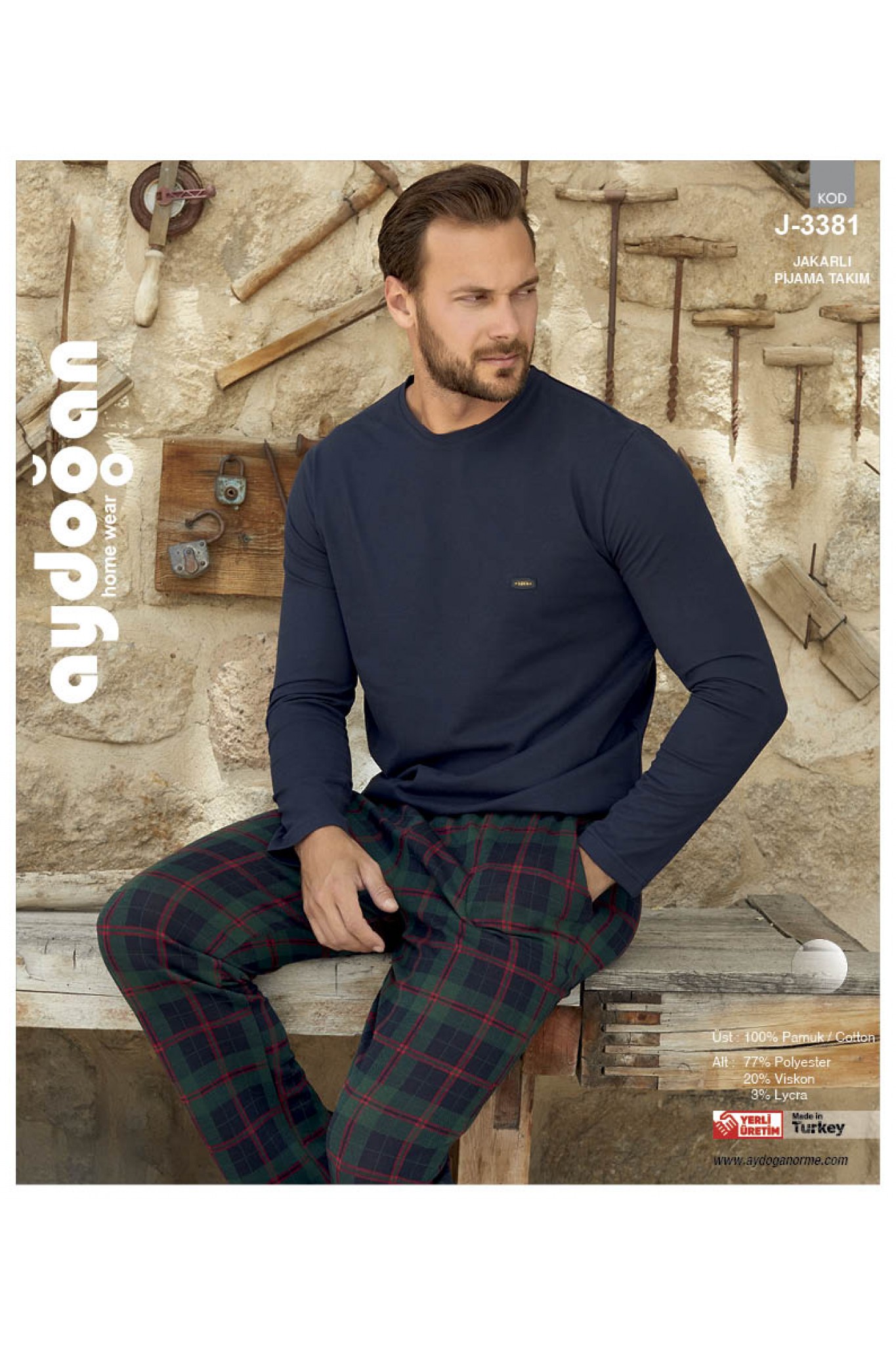 Aydoğan 3381 Erkek Jakarlı Pijama Takım