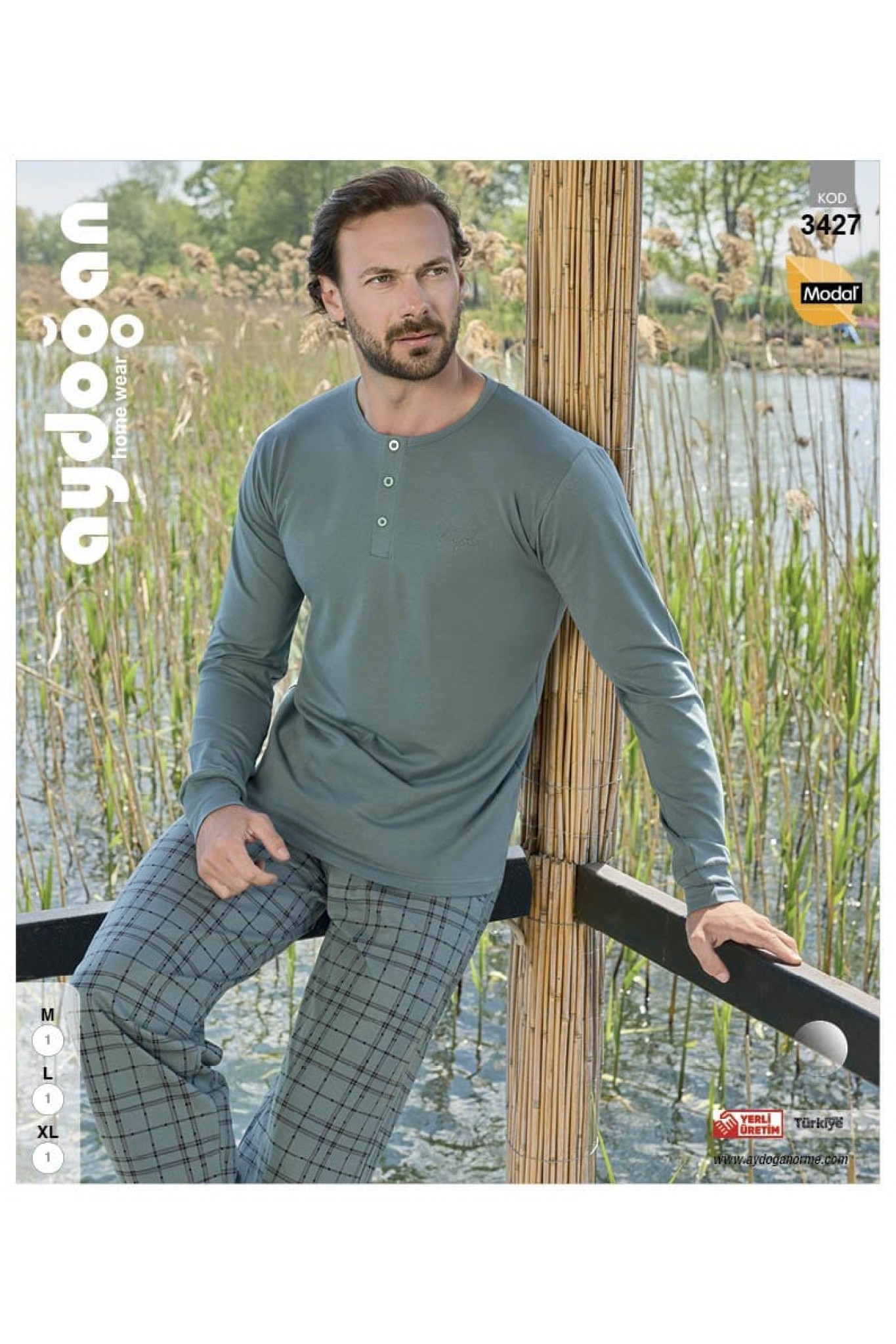 Aydoğan 3427 Erkek Modal Uzun Kollu Pijama Takım