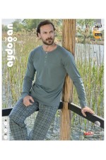 AYDOĞAN 3427  BAY MODAL U.KOL PİJAMA TAKIM