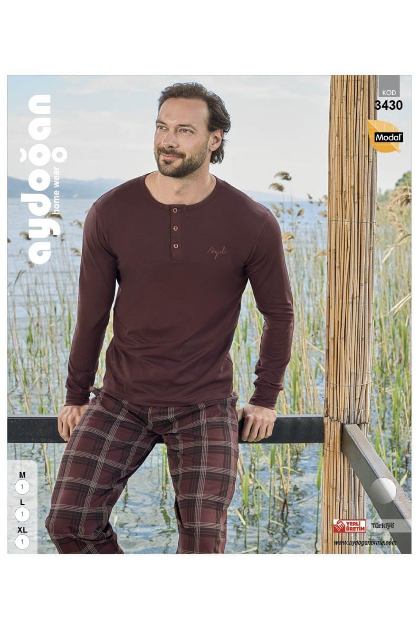 Aydoğan 3430 Erkek Modal Uzun Kollu Pijama Takım