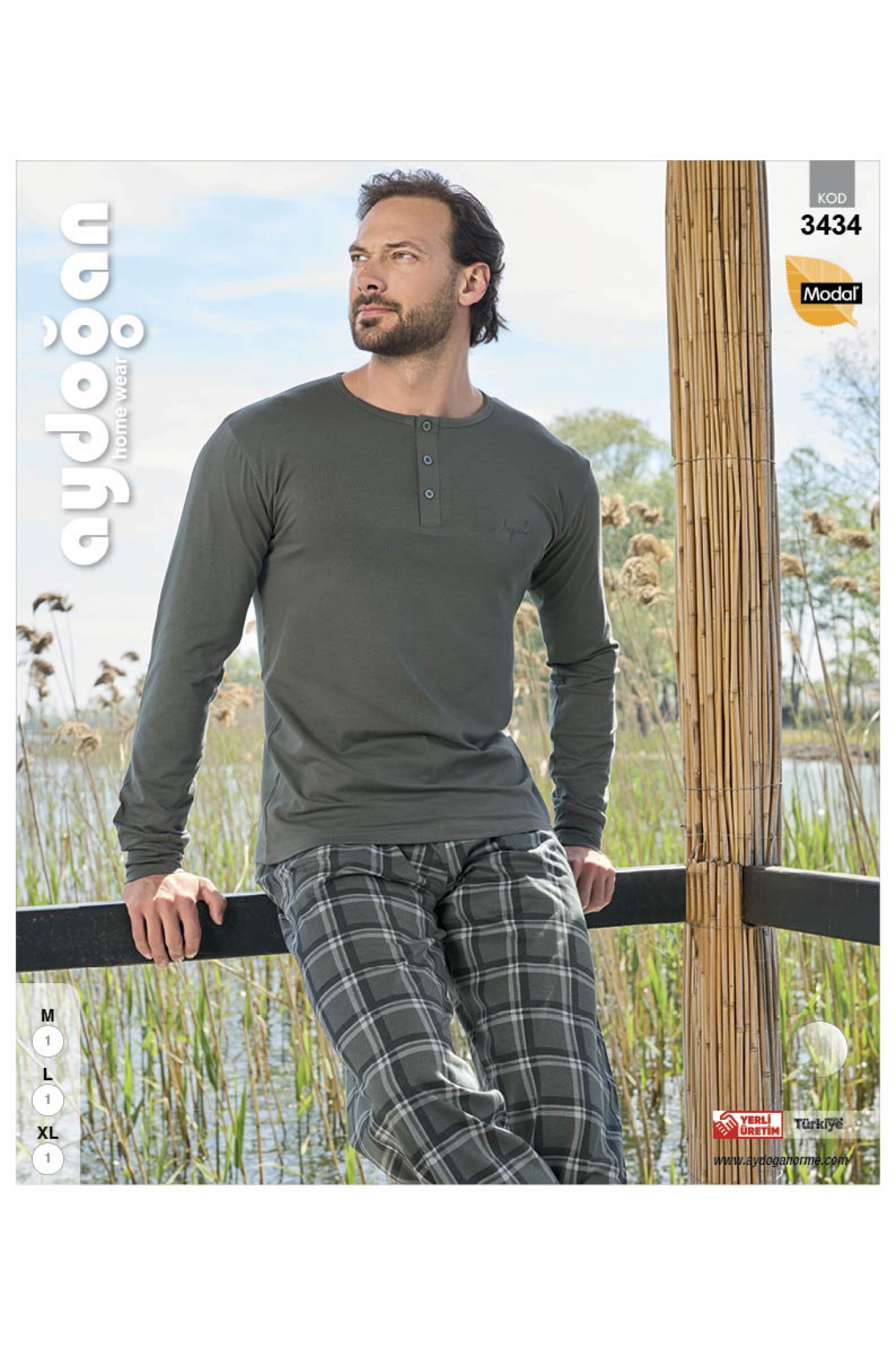 Aydoğan 3434 Erkek Modal Uzun Kollu Pijama Takım