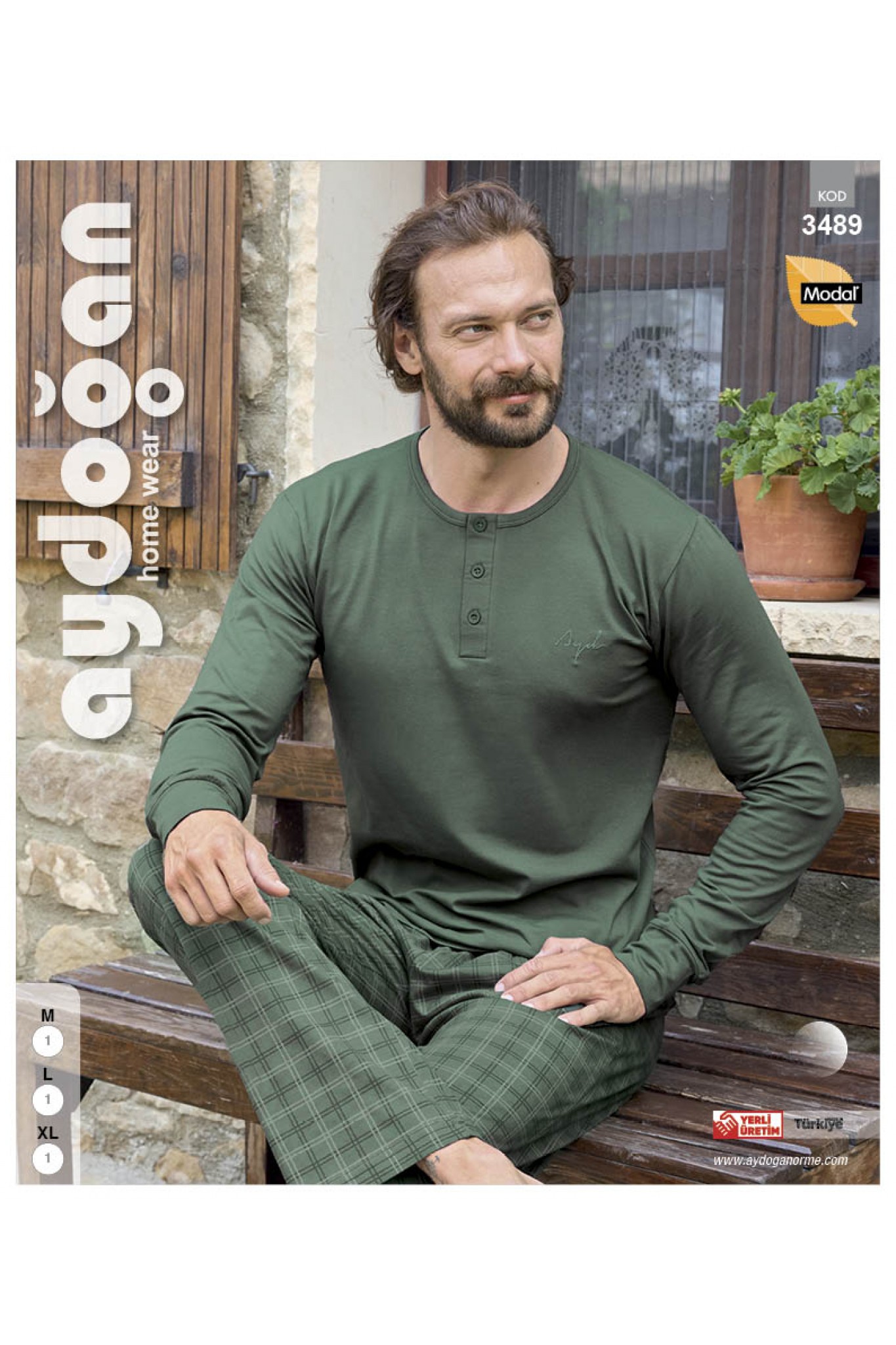 Aydoğan 3489 Erkek Modal Uzun Kollu Pijama Takım