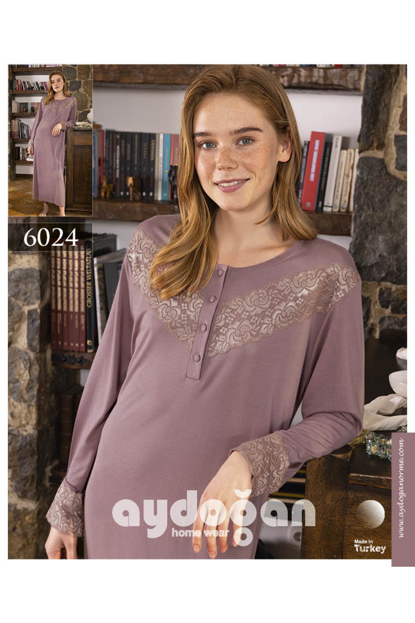 Aydoğan 6024 Kadın Uzunkol Ant.Gecelik