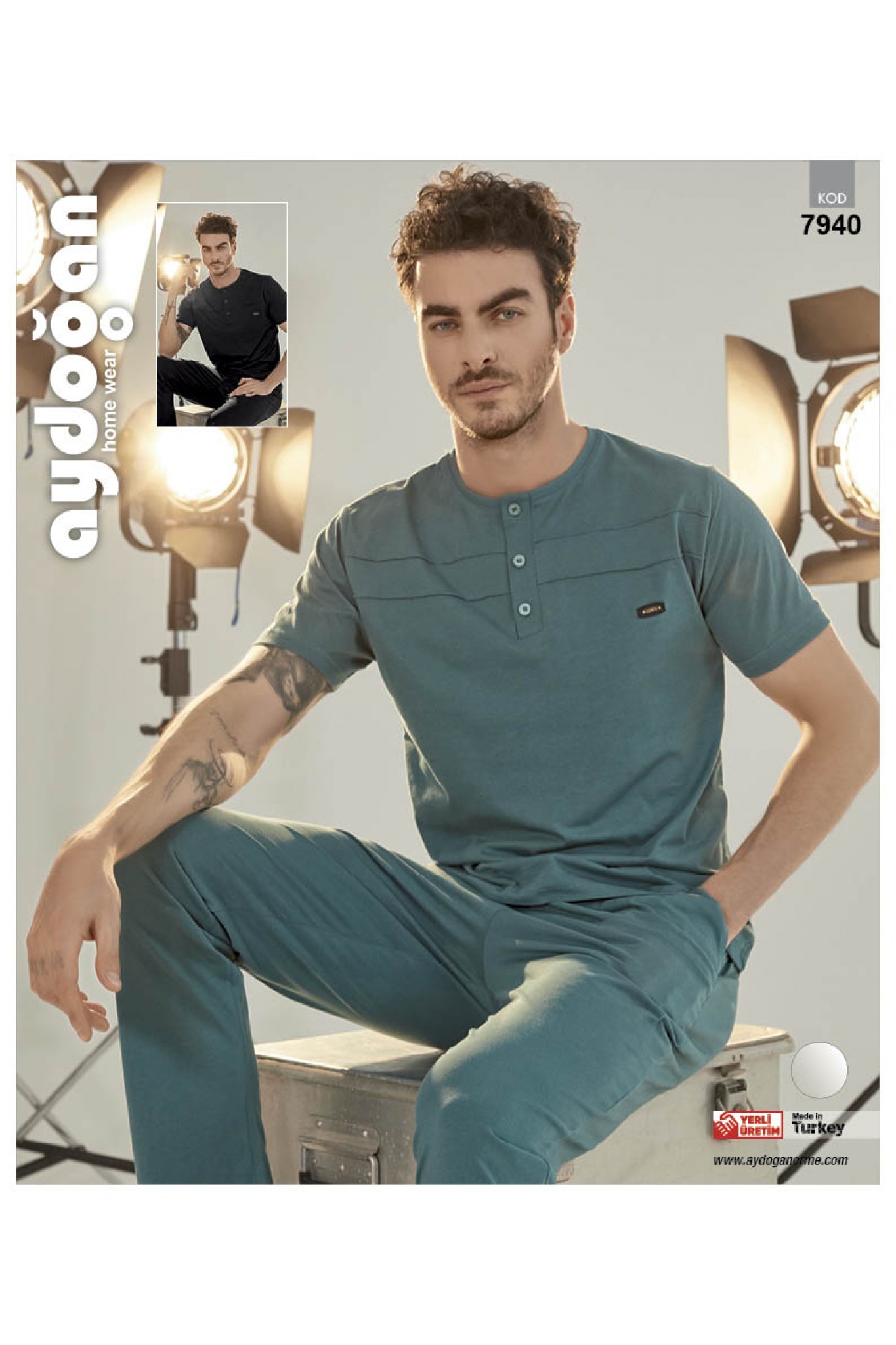 Aydoğan 7940 Erkek Penye Kısa Kol Pijama Takım