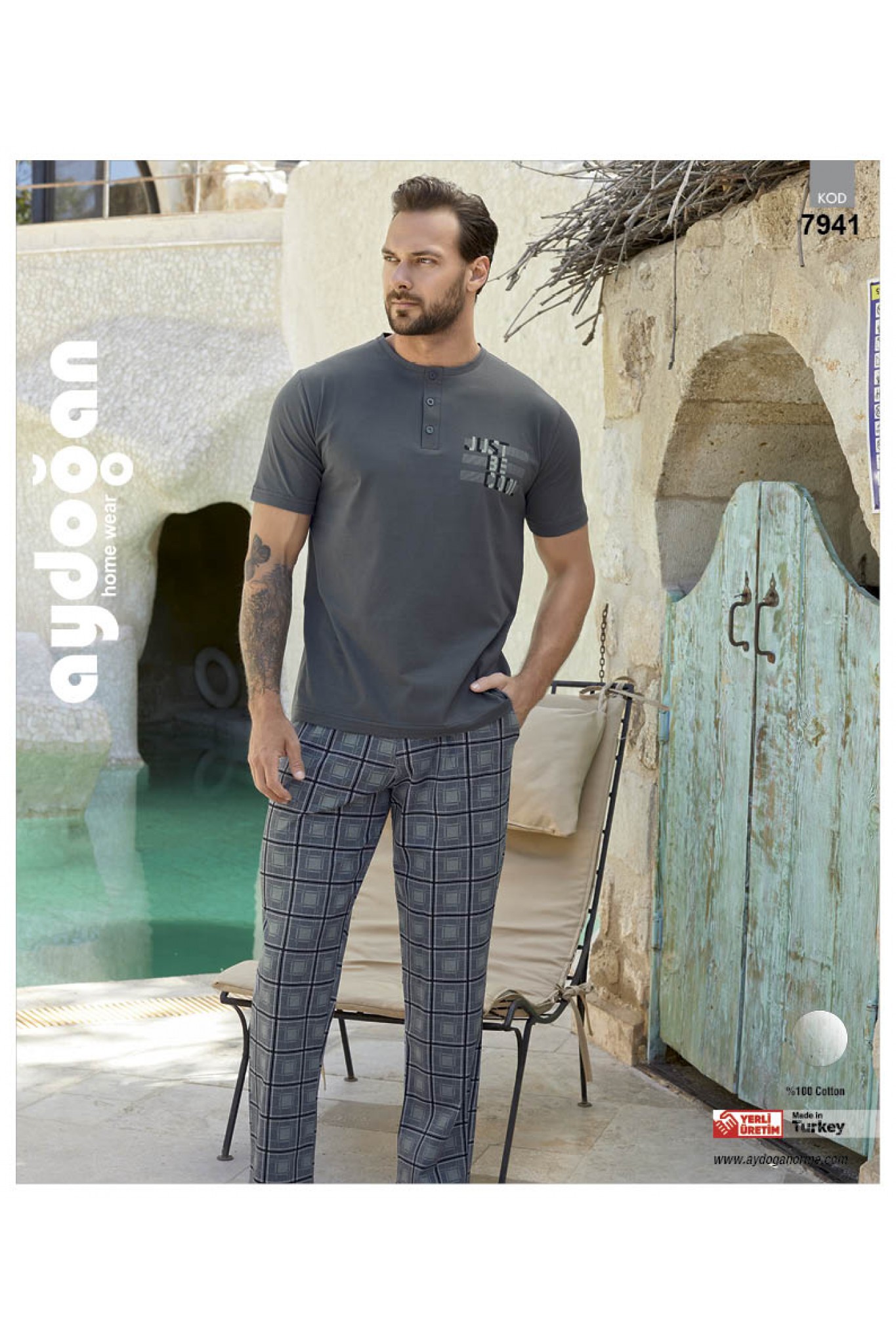 Aydoğan 7941 Erkek Penye Kısa Kol Pijama Takım