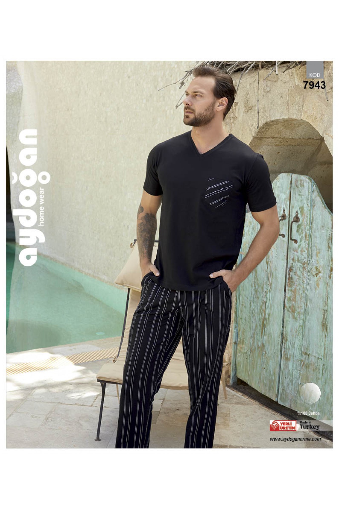 Aydoğan 7943 Erkek Penye Kısa Kol Pijama Takım