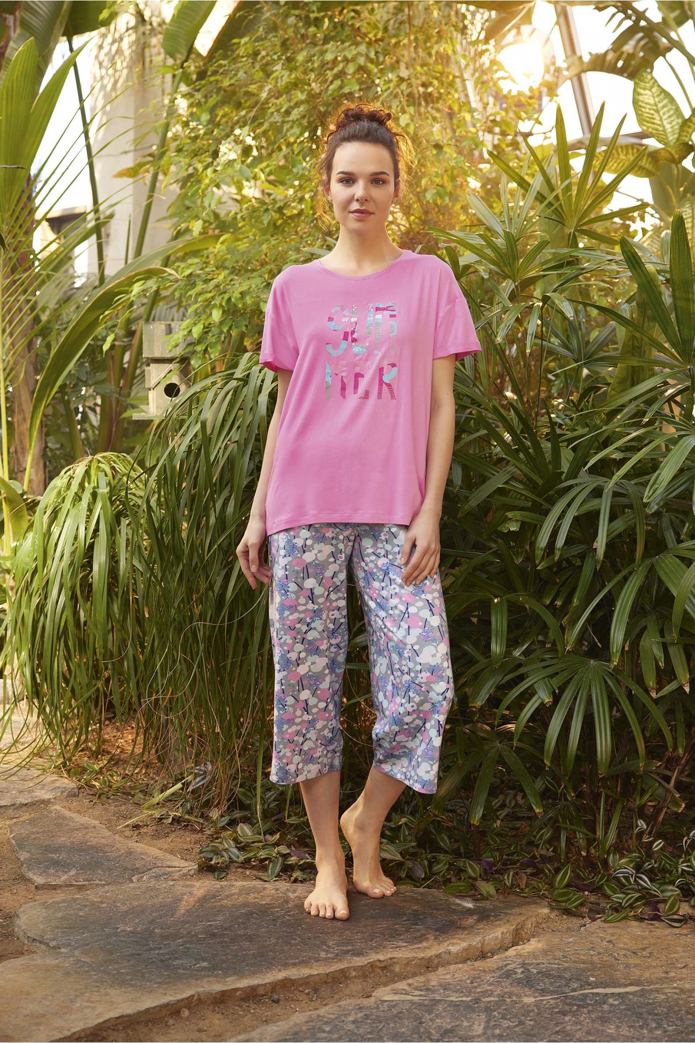 Aydoğan 8301 Kadın Bermuda Kısa Kol Pijama Takım