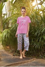 AYDOĞAN 8301 BAYAN BERMUDA KISA KOL PİJAMA TAKIM