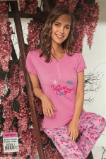 Aydoğan 9044 Kadın Pamuklu Poplin Kısa Kol Pijama Takımı