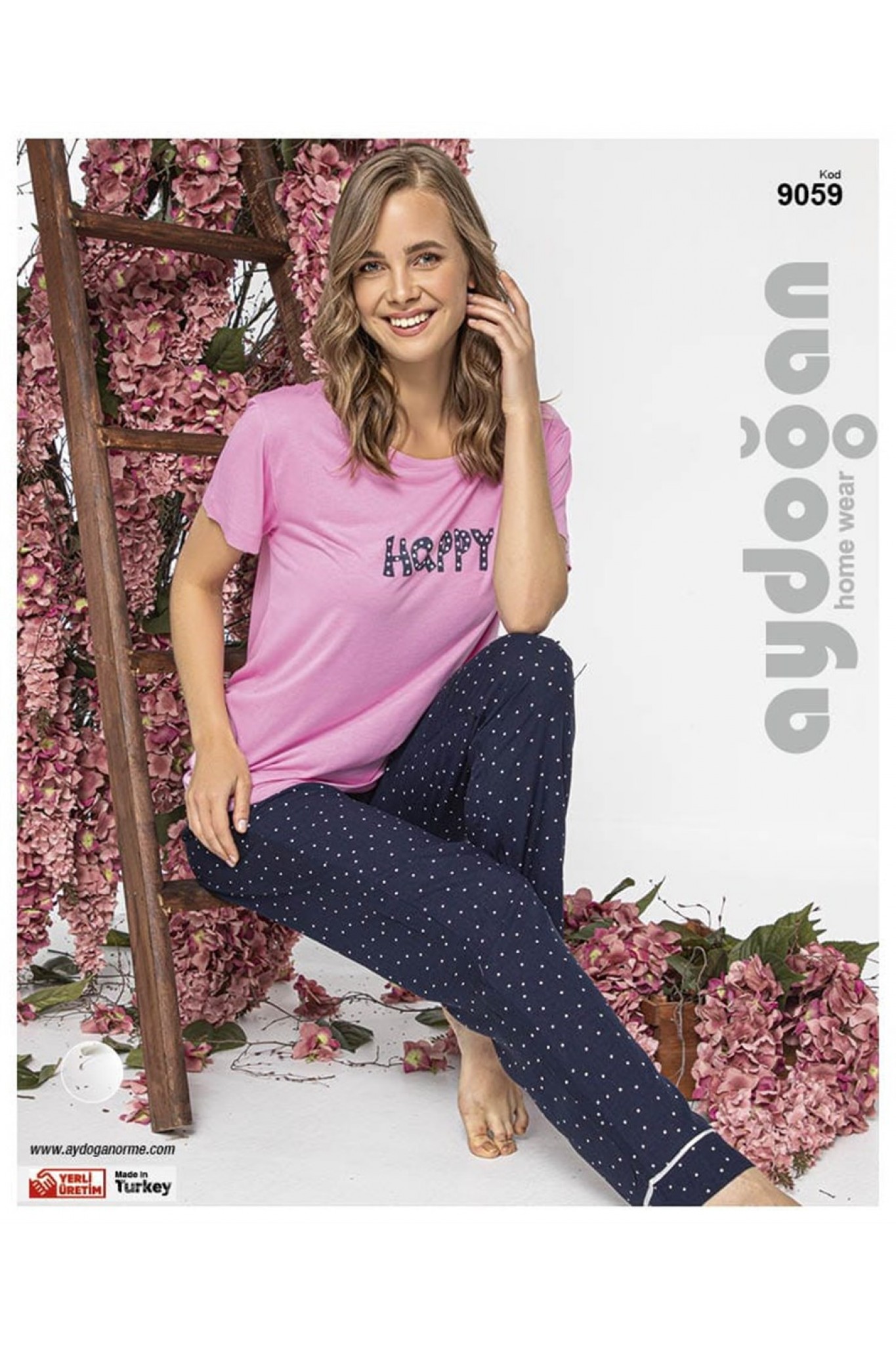 Aydoğan 9059 Kadın Modal Poplin Kısa Kol Pijama Takım