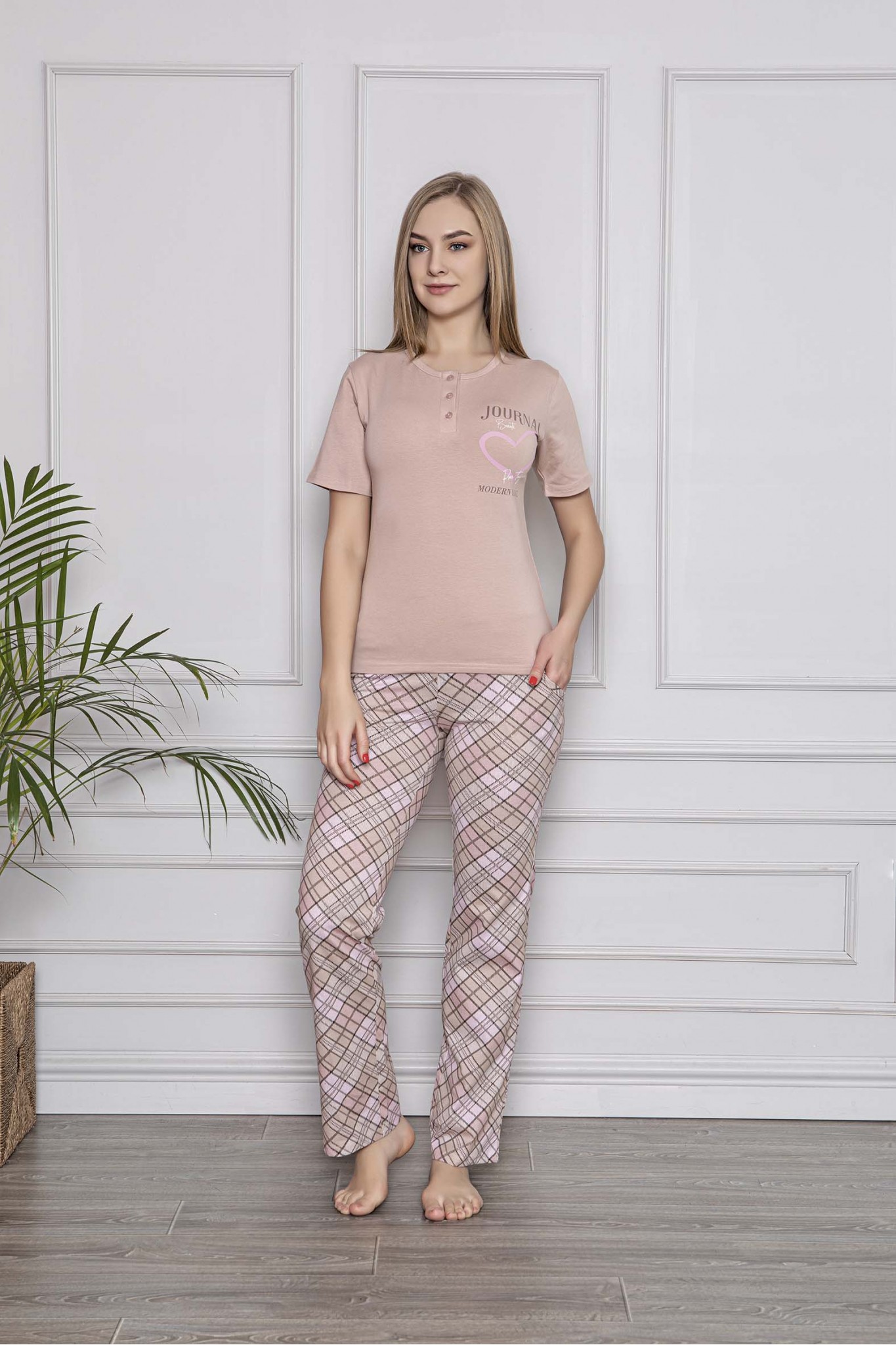 Aydoğan 9360 Kadın Modal Kısa Kol Pijama Takım