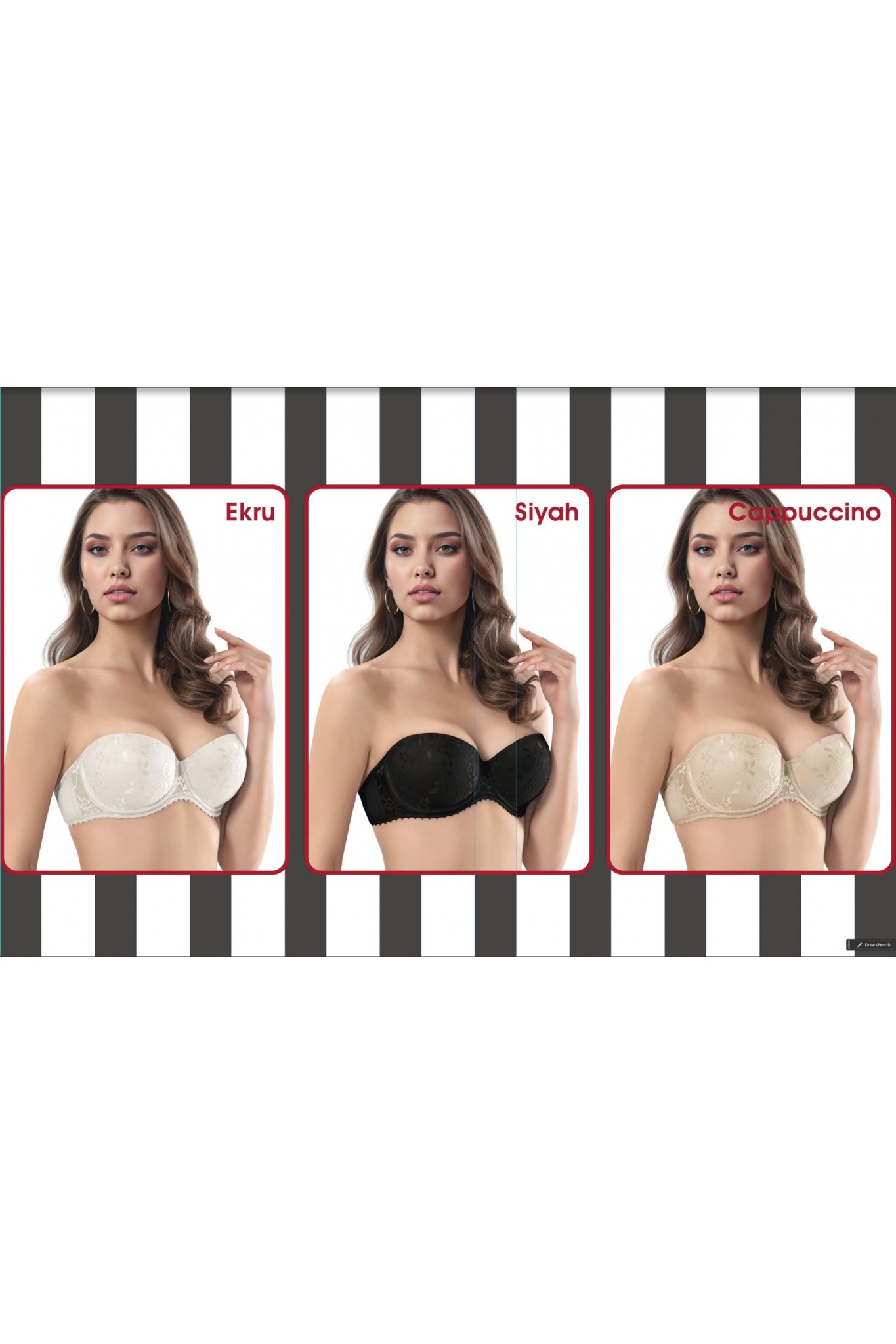 Le Jar Dantel Kaplı Straplez İçi Boş Sütyen 7045