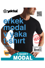 YILDIZ 151 MODAL V YAKA SİYAH TSHIRT