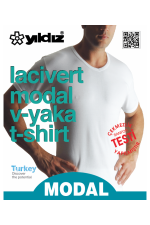 YILDIZ 153 MODAL V YAKA LACİVERT TSHIRT