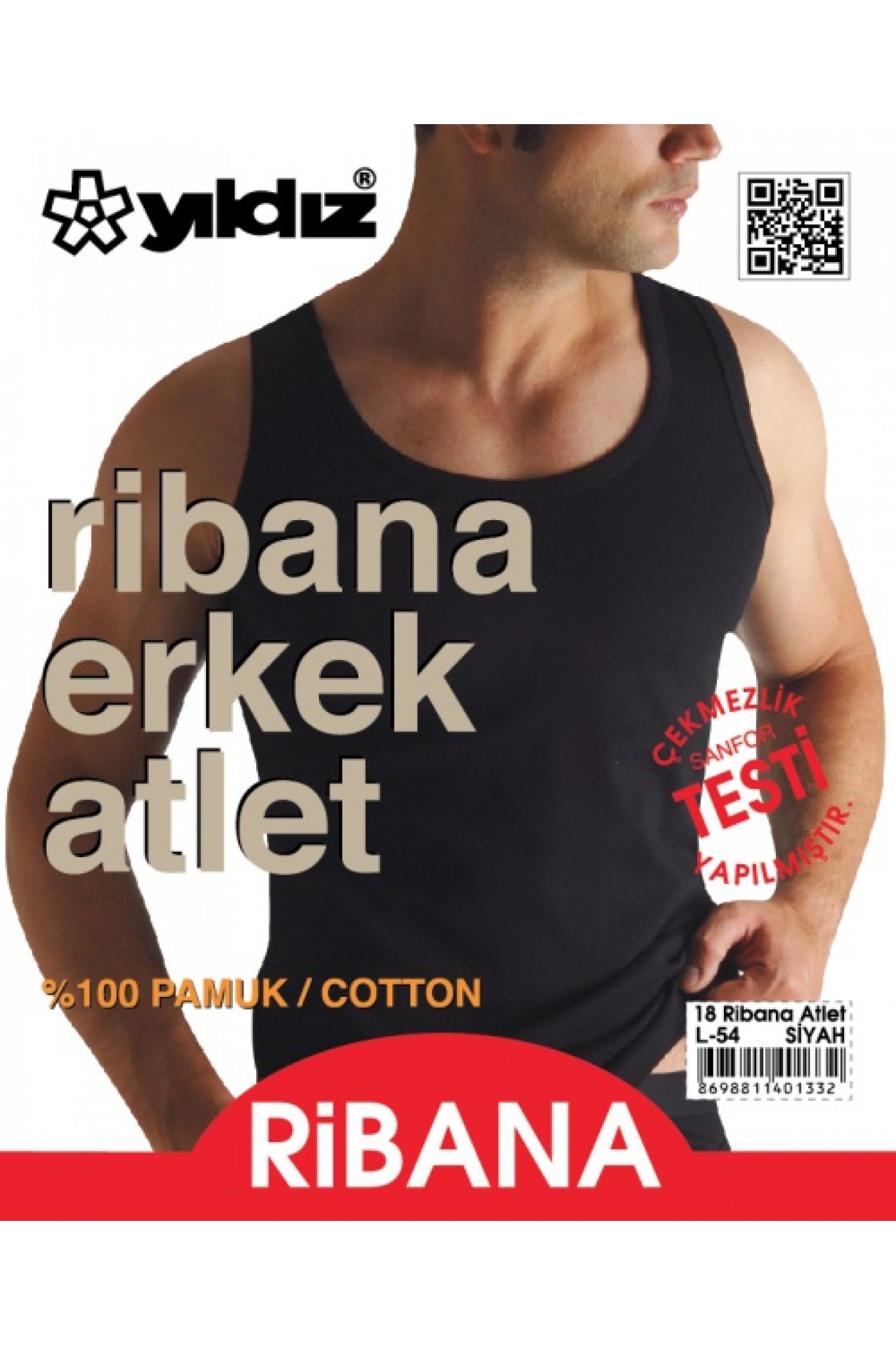 Yıldız 18 Siyah Ribana Atlet
