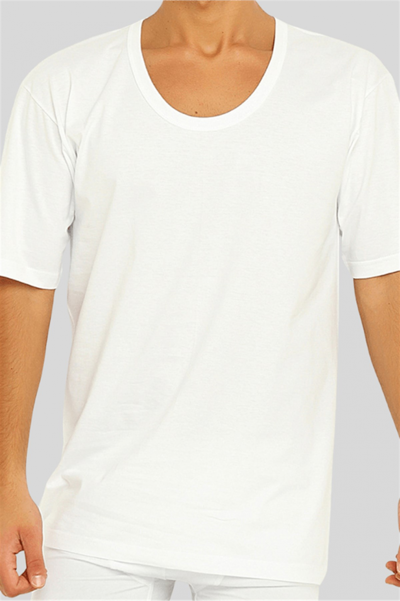 Yıldız 335 Erkek Modal Licra Tshirt Beyaz