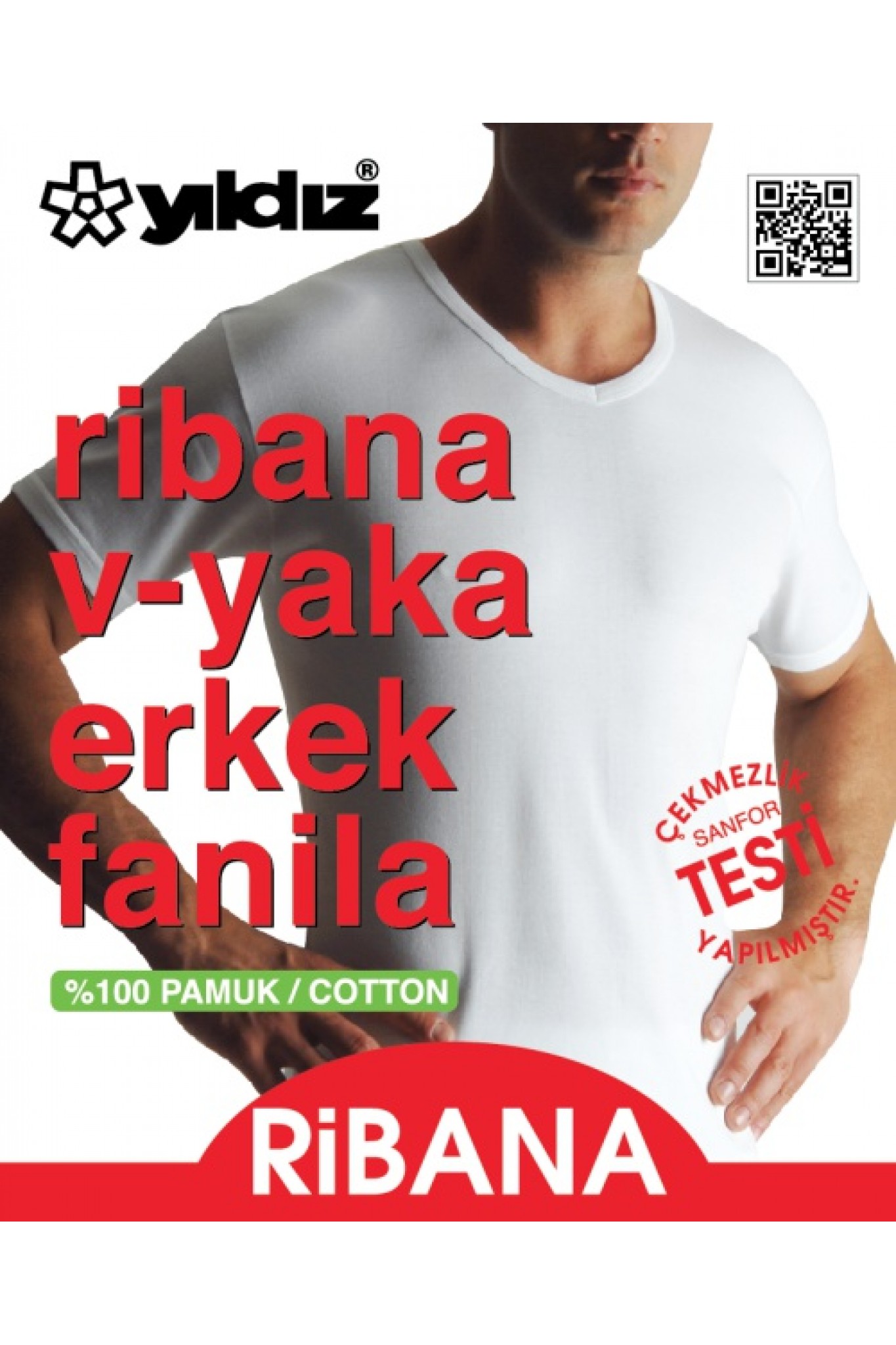 Yıldız 60 Beyaz Ribana V Yaka Body