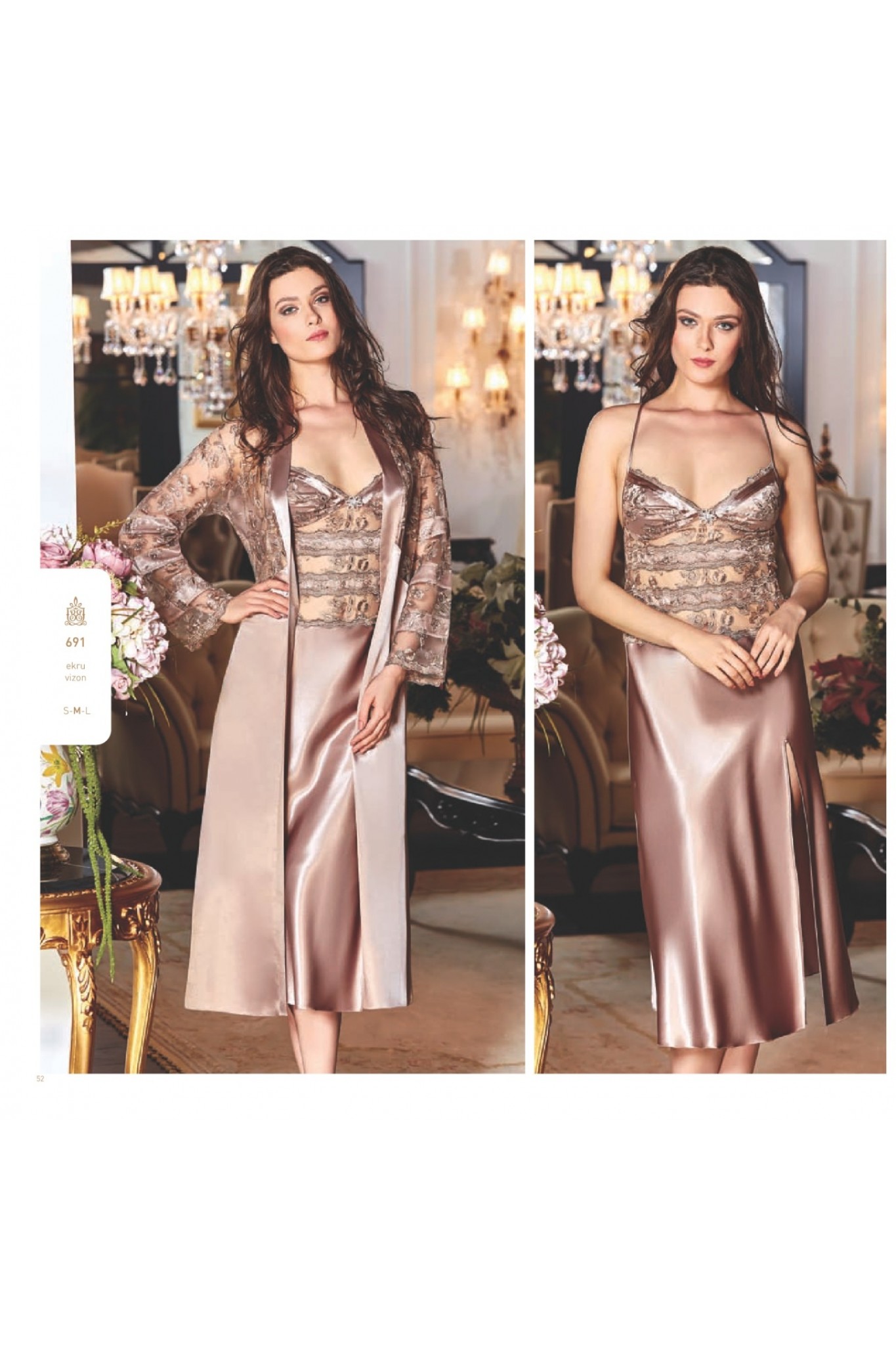 Batısta 691 Saten Gecelik