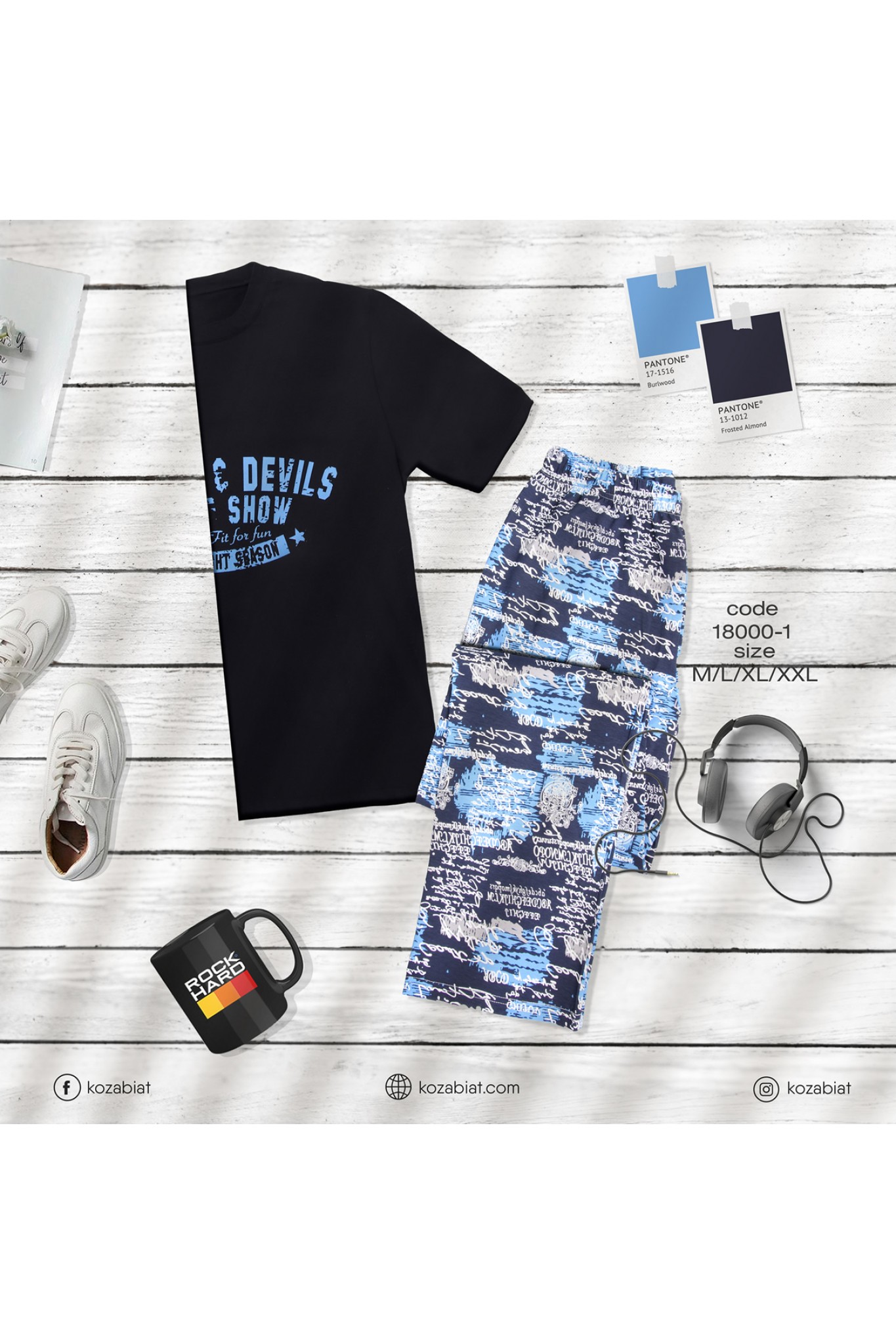 Kozabiat 18000 Erkek Rock Hard Pijama Takım